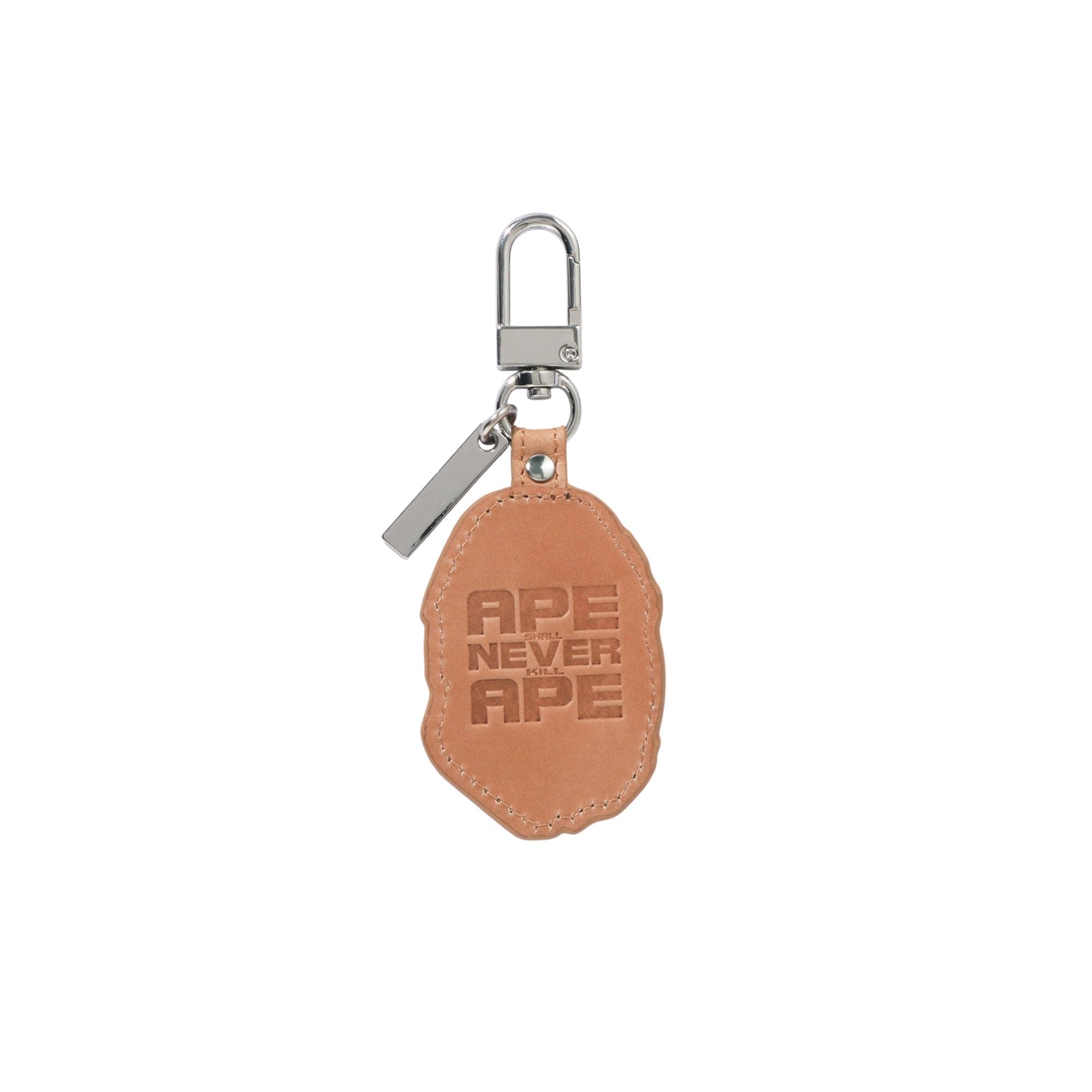 A Bathing Ape Ape Head Leath Keychain - Brn