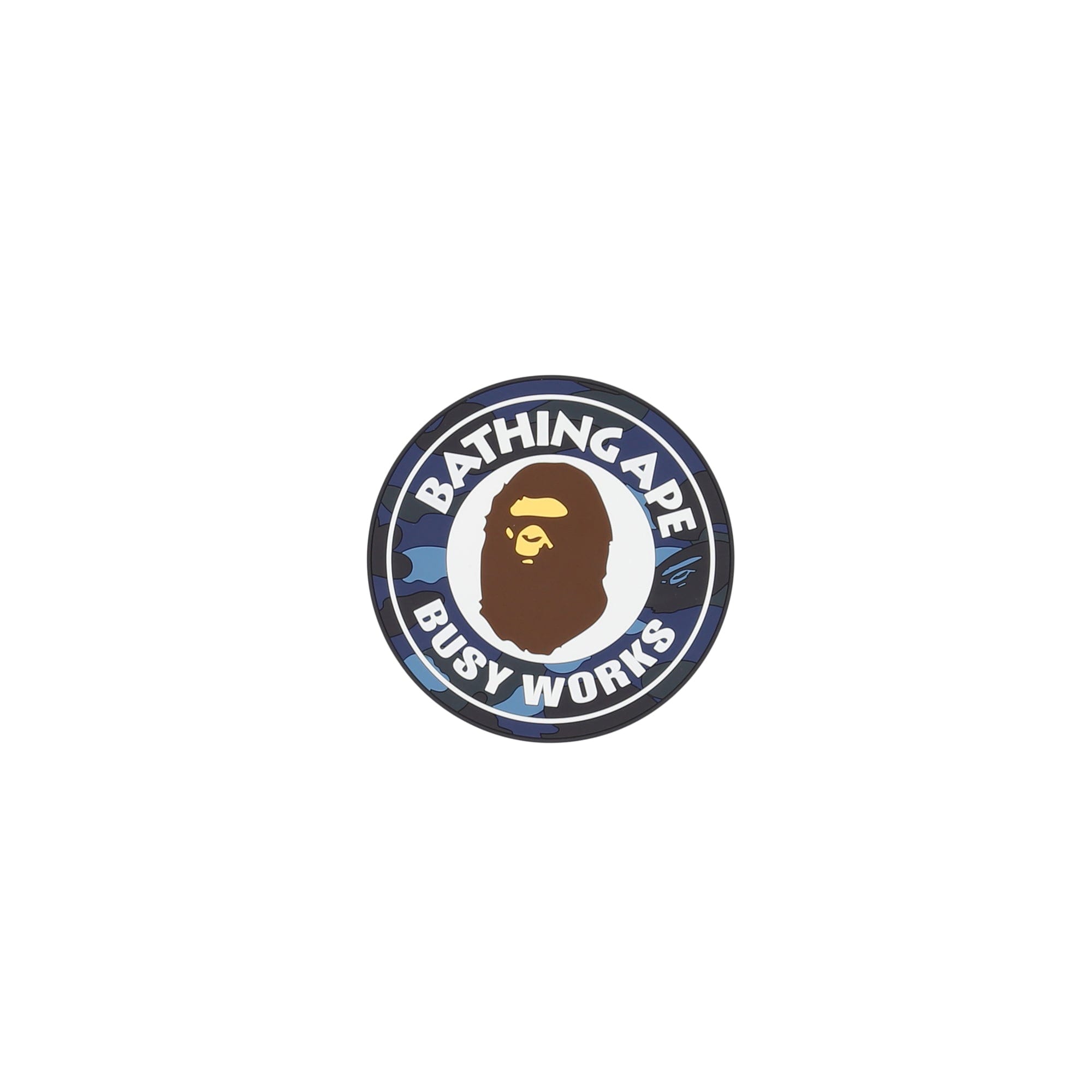 A Bathing Ape Color Camo Busy Works Rubber Coaster - Navy