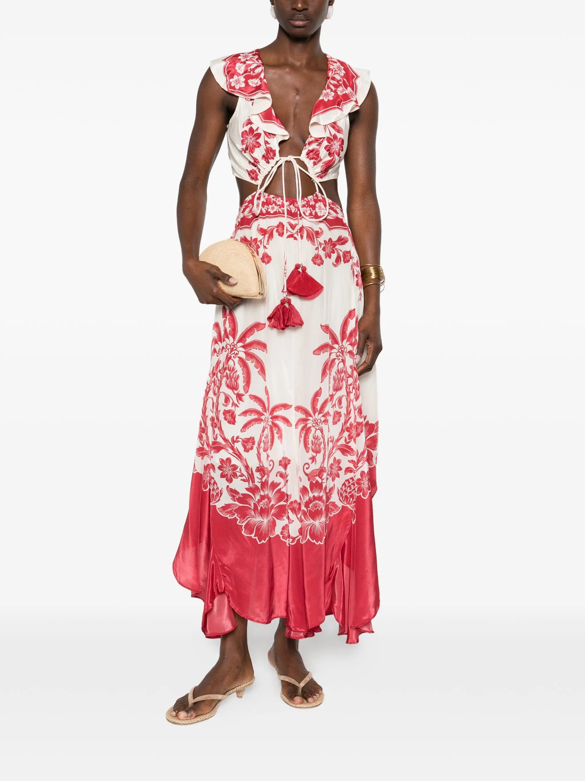 FARM Rio Sand Guanacaste ruffled dress