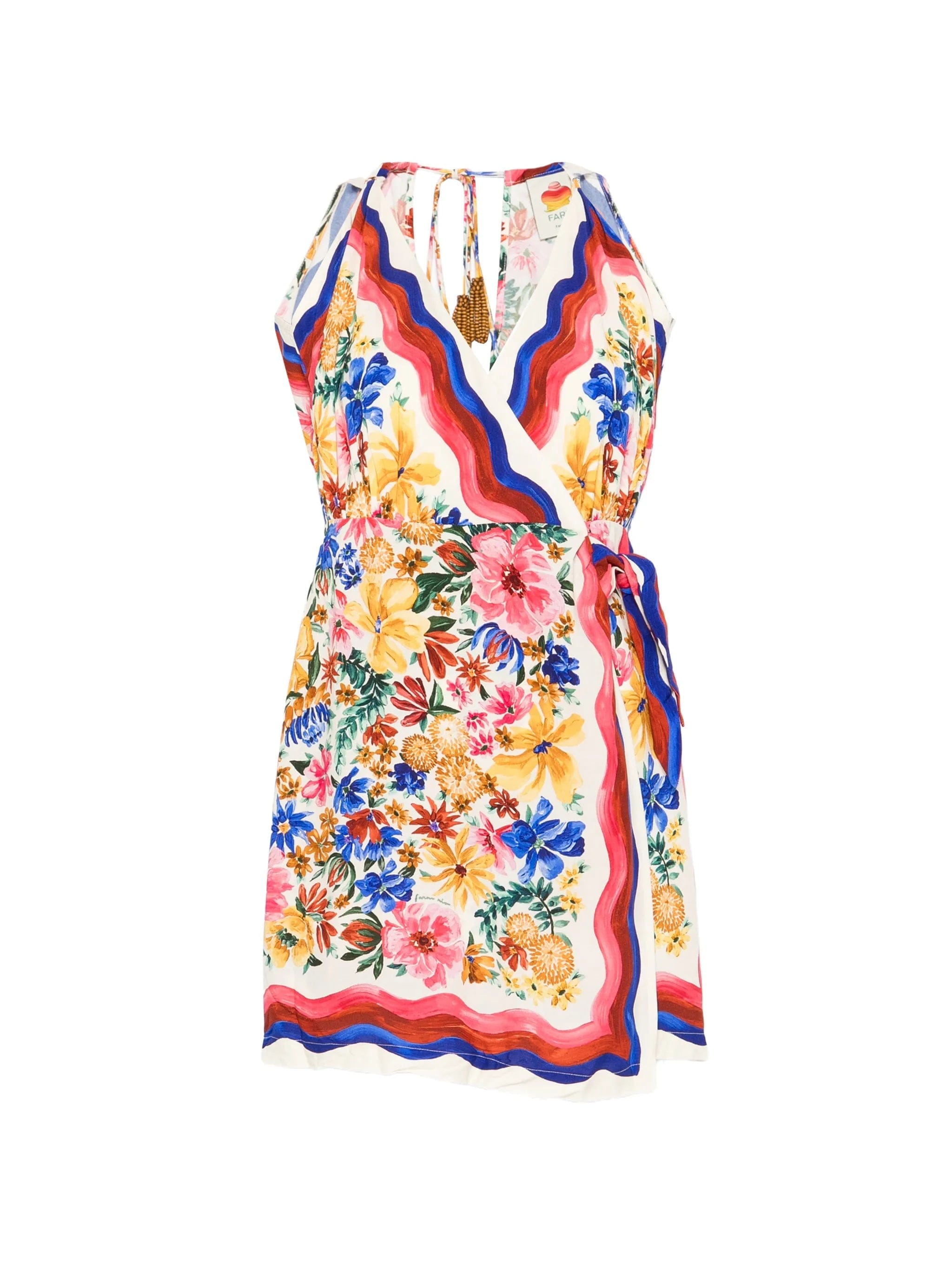 FARM Rio Floraline V - neck wrap mini dress