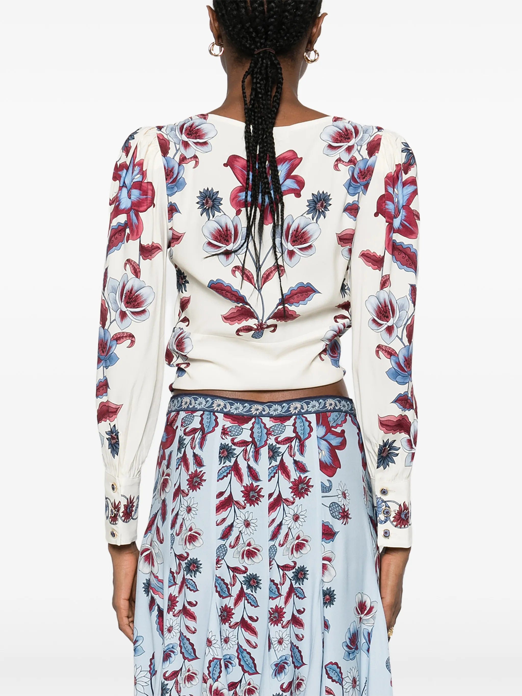 FARM Rio floral - print V - neck blouse
