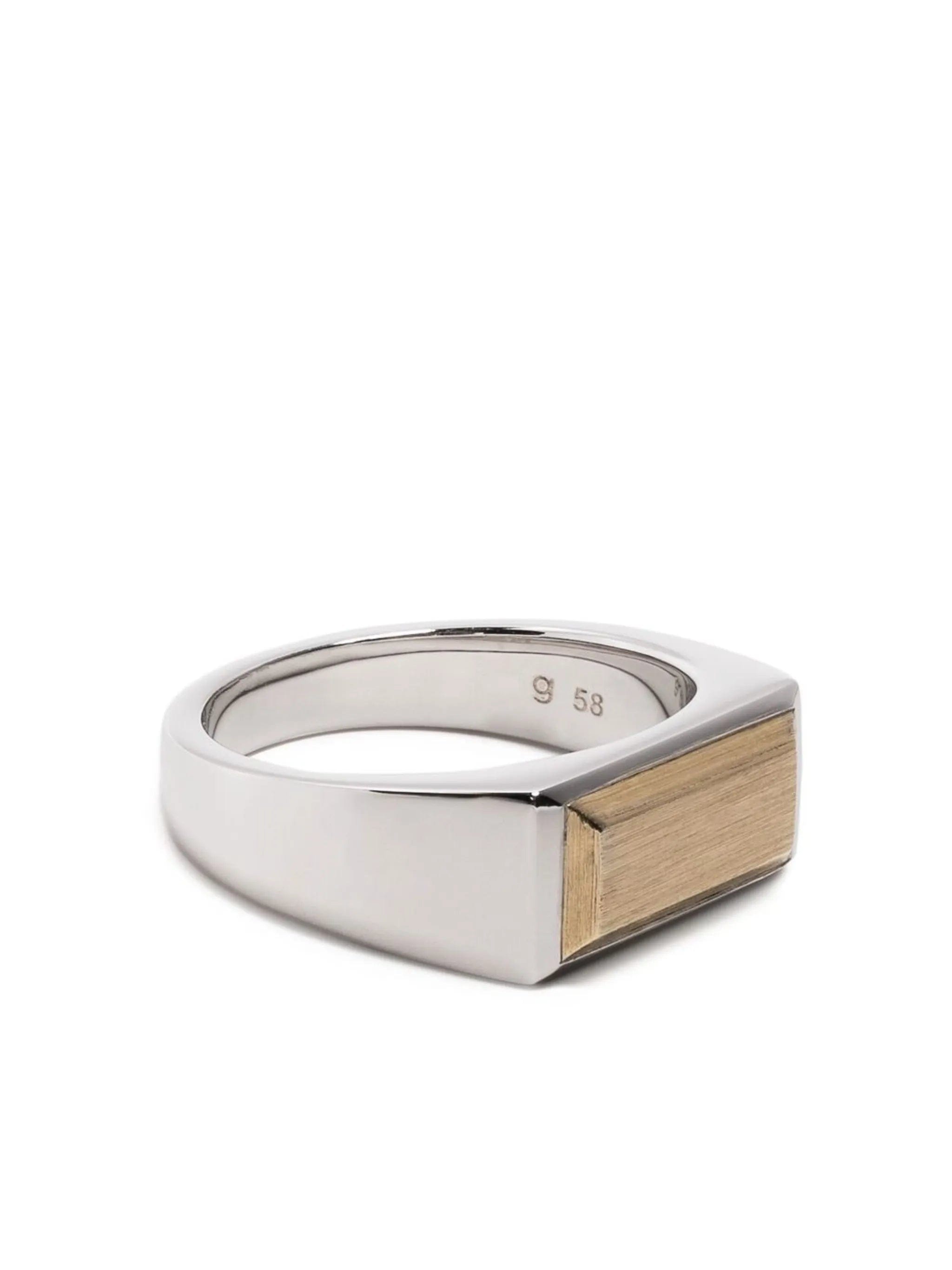 Tom Wood Peaky rectangle band ring