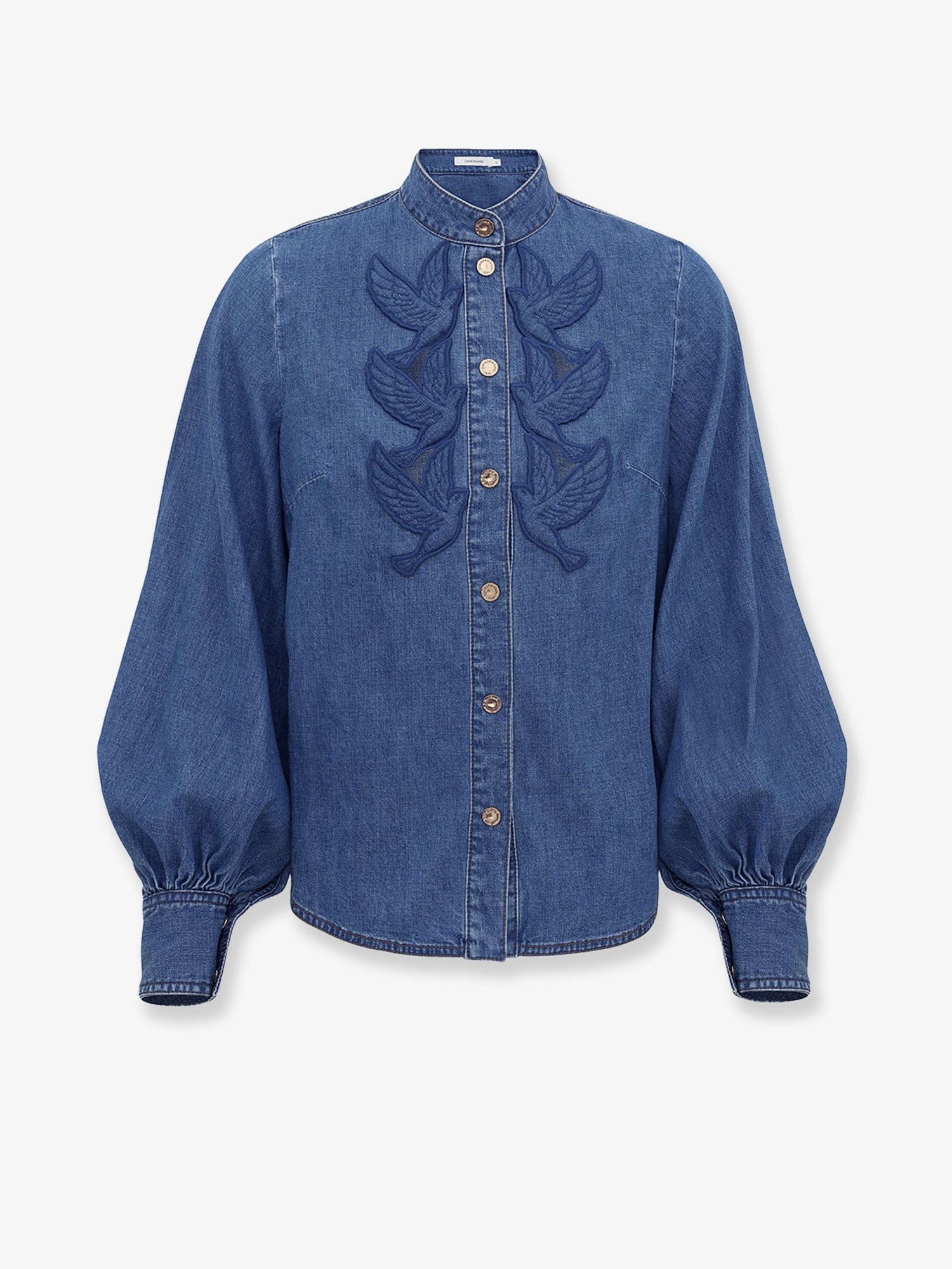 Zimmermann Denim shirt with cut - out embroidery