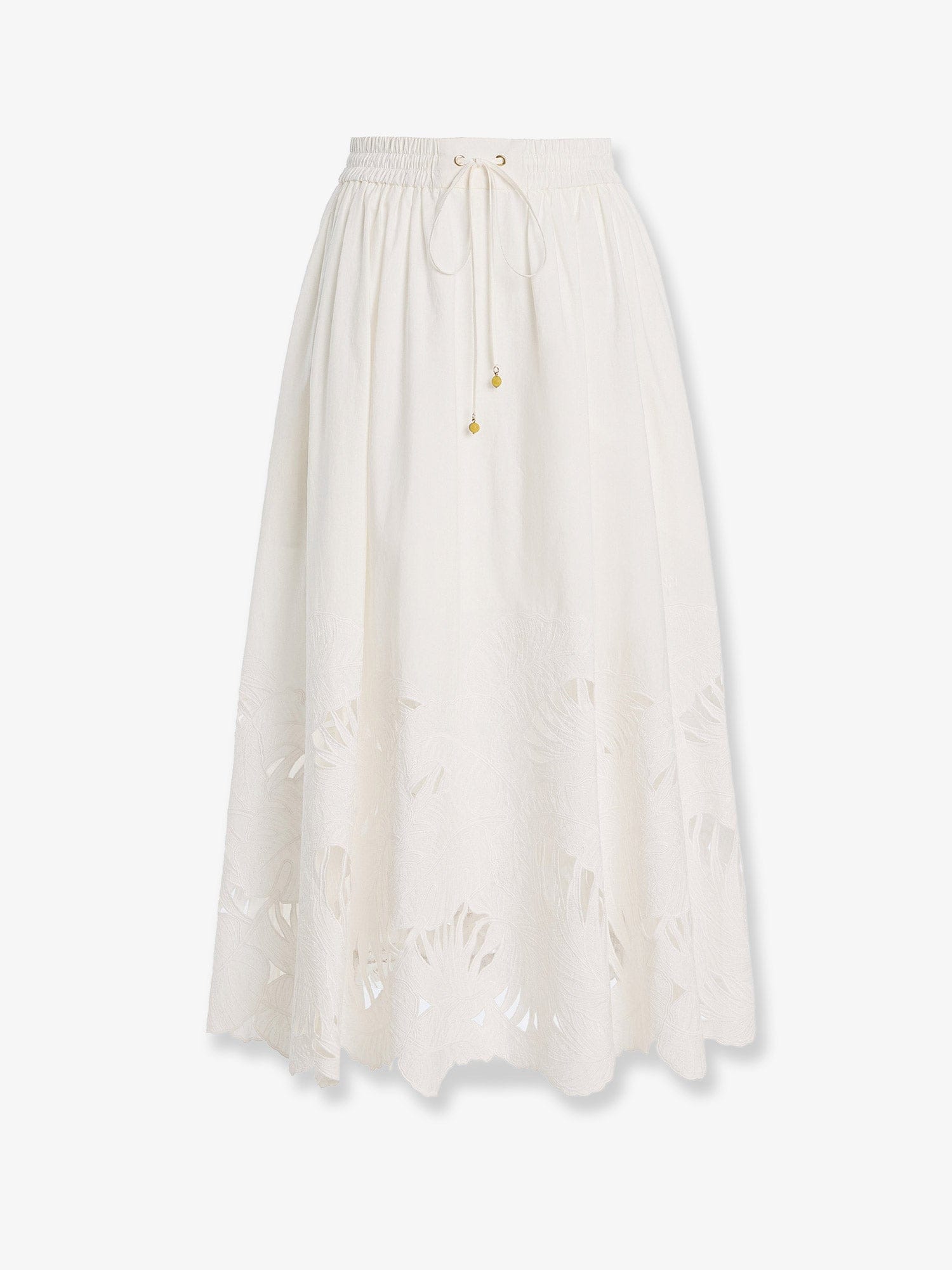 Zimmermann Mahon cotton skirt with embroidered detail on the bottom