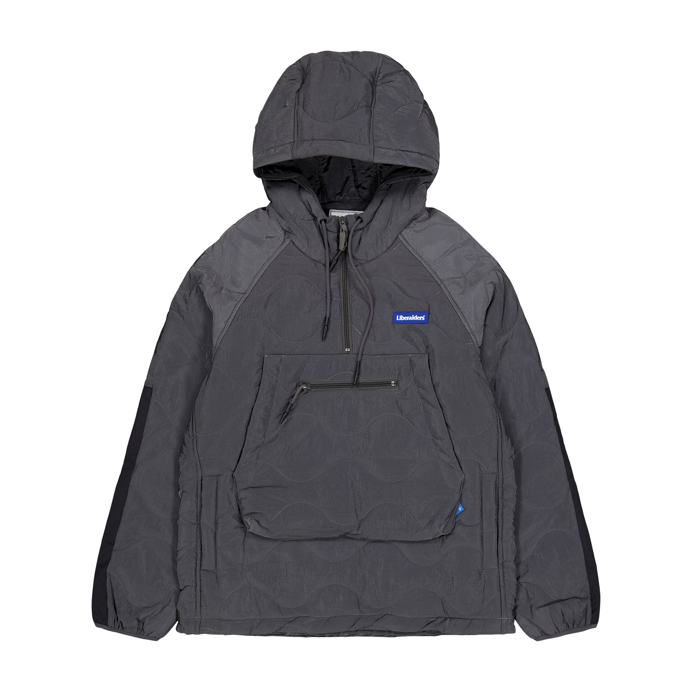 Liberaiders Quilted Ripstop Nylon Hoodie Gray