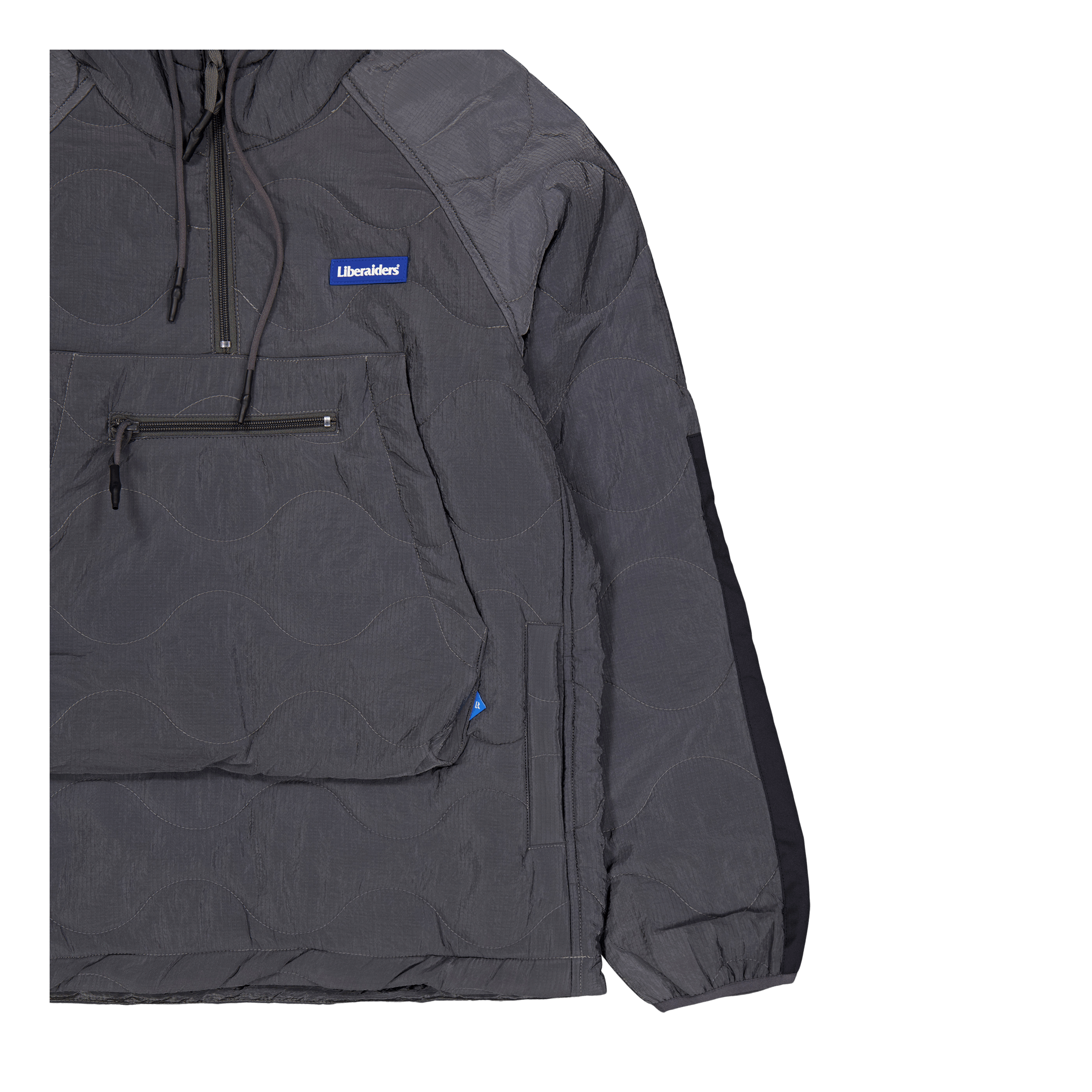 Liberaiders Quilted Ripstop Nylon Hoodie Gray
