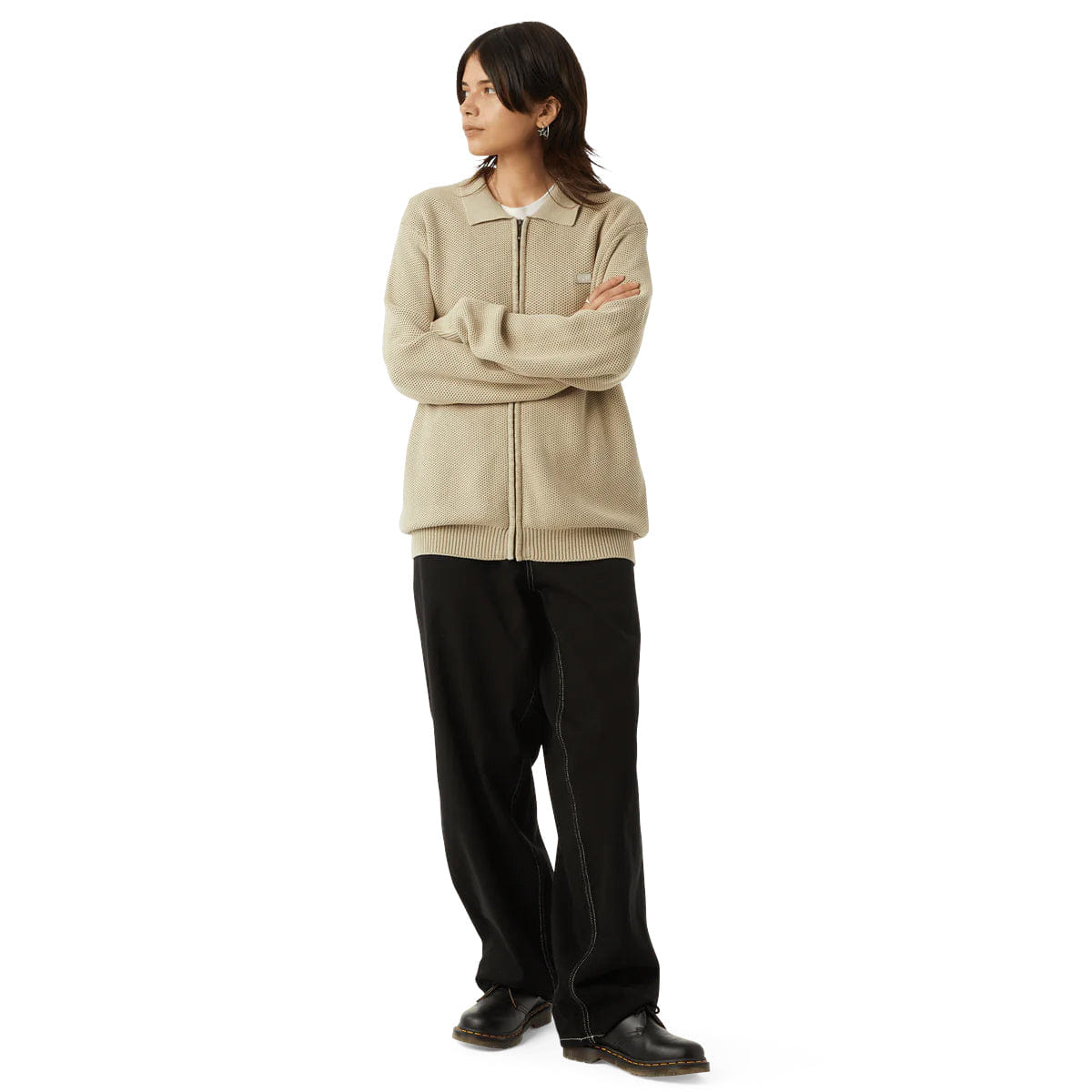 HUF Anton Zip Overdyed Sweater (Putty)