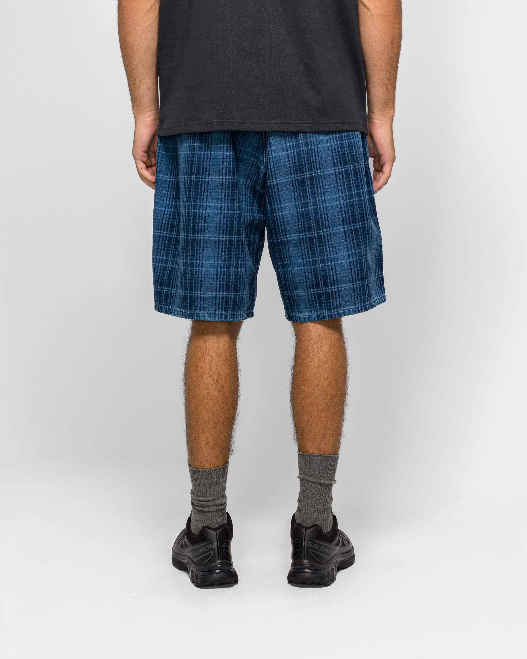 Gramicci Lagoon Short Denim - Indigo Checkered Plaid