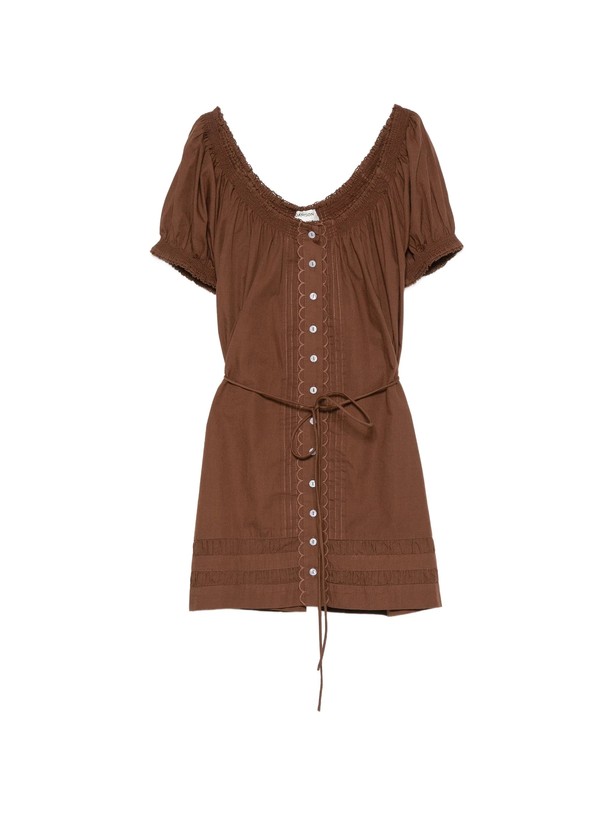 Damson Madder Jayne short - sleeve mini shirt dress