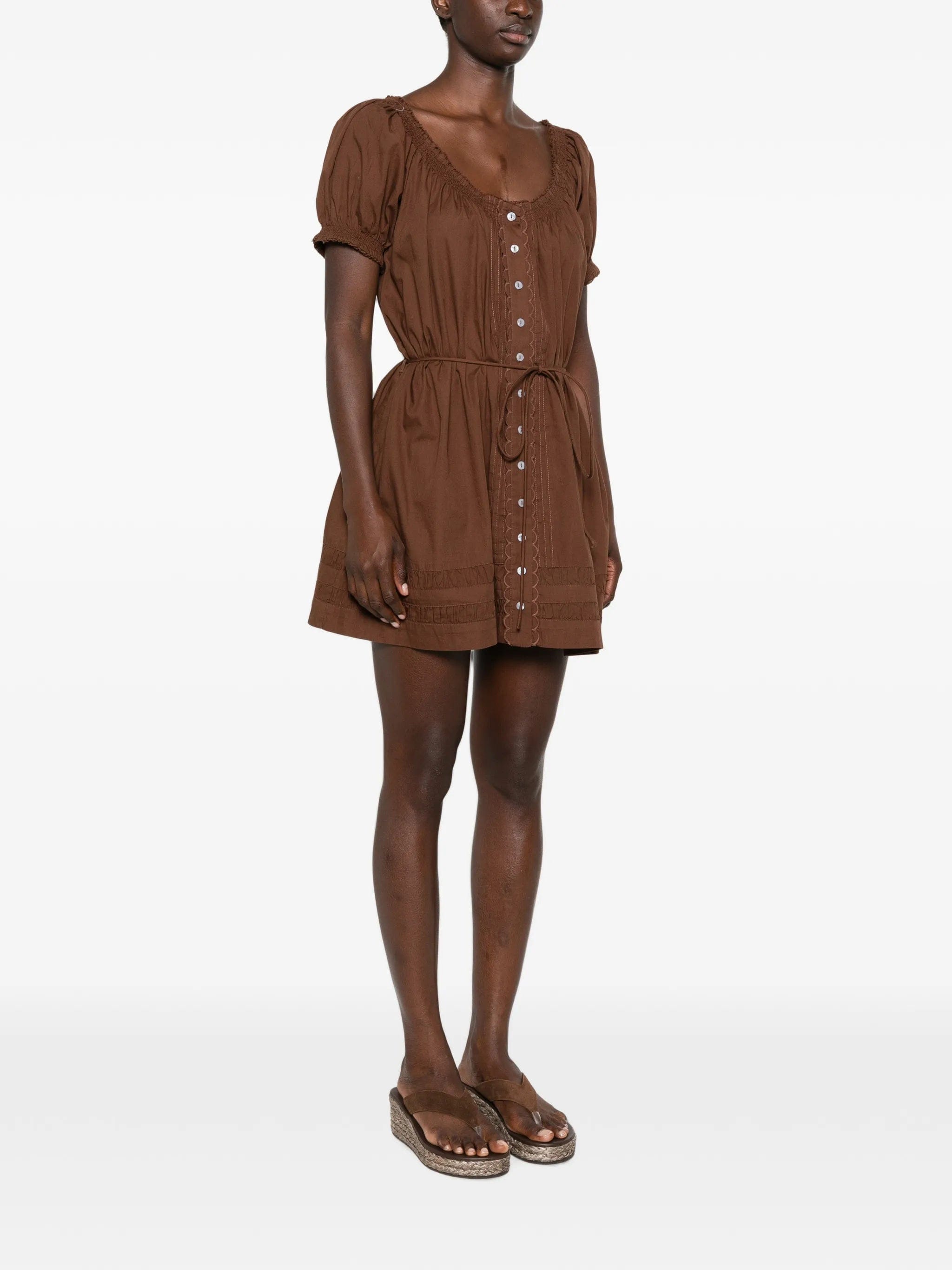 Damson Madder Jayne short - sleeve mini shirt dress