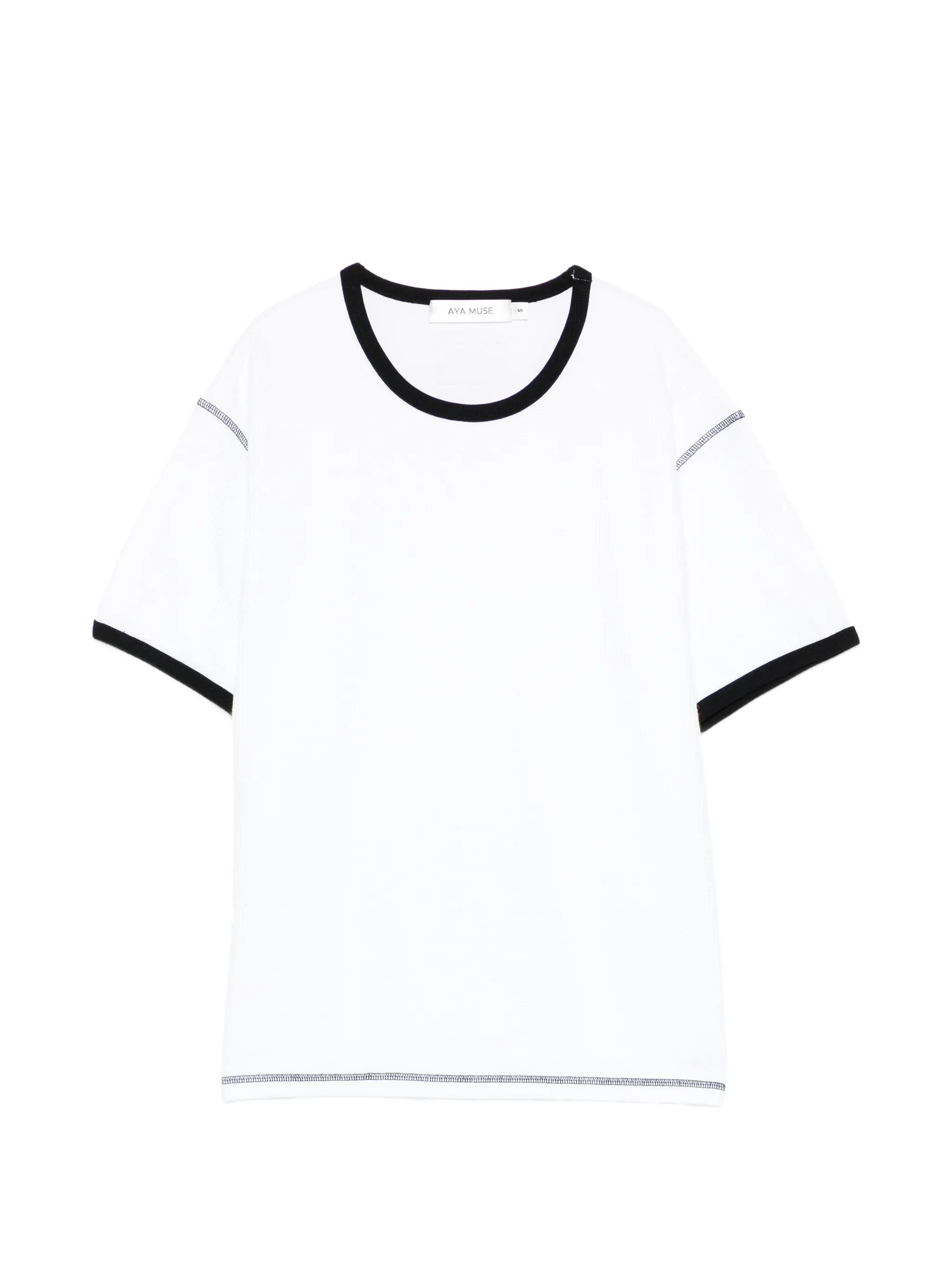 Aya Muse waffle trim T - shirt