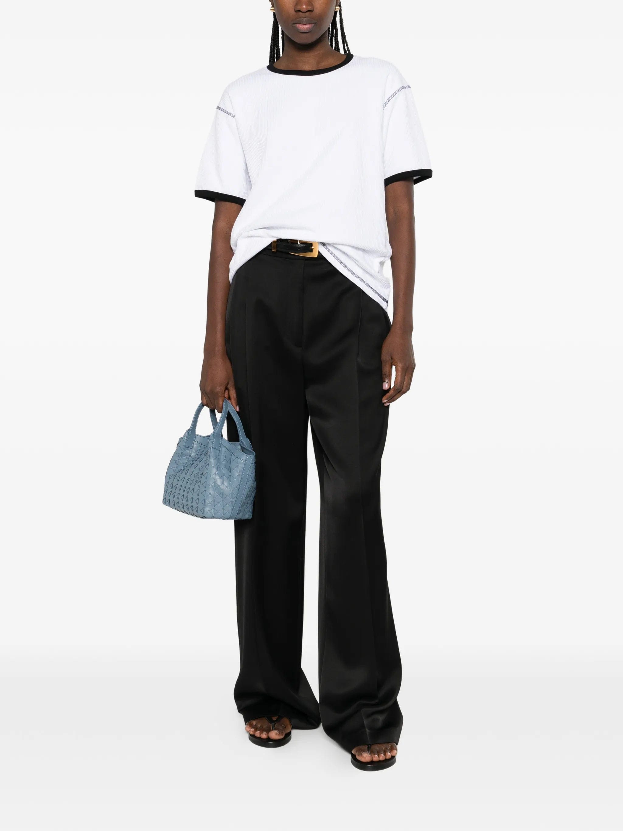 Aya Muse waffle trim T - shirt