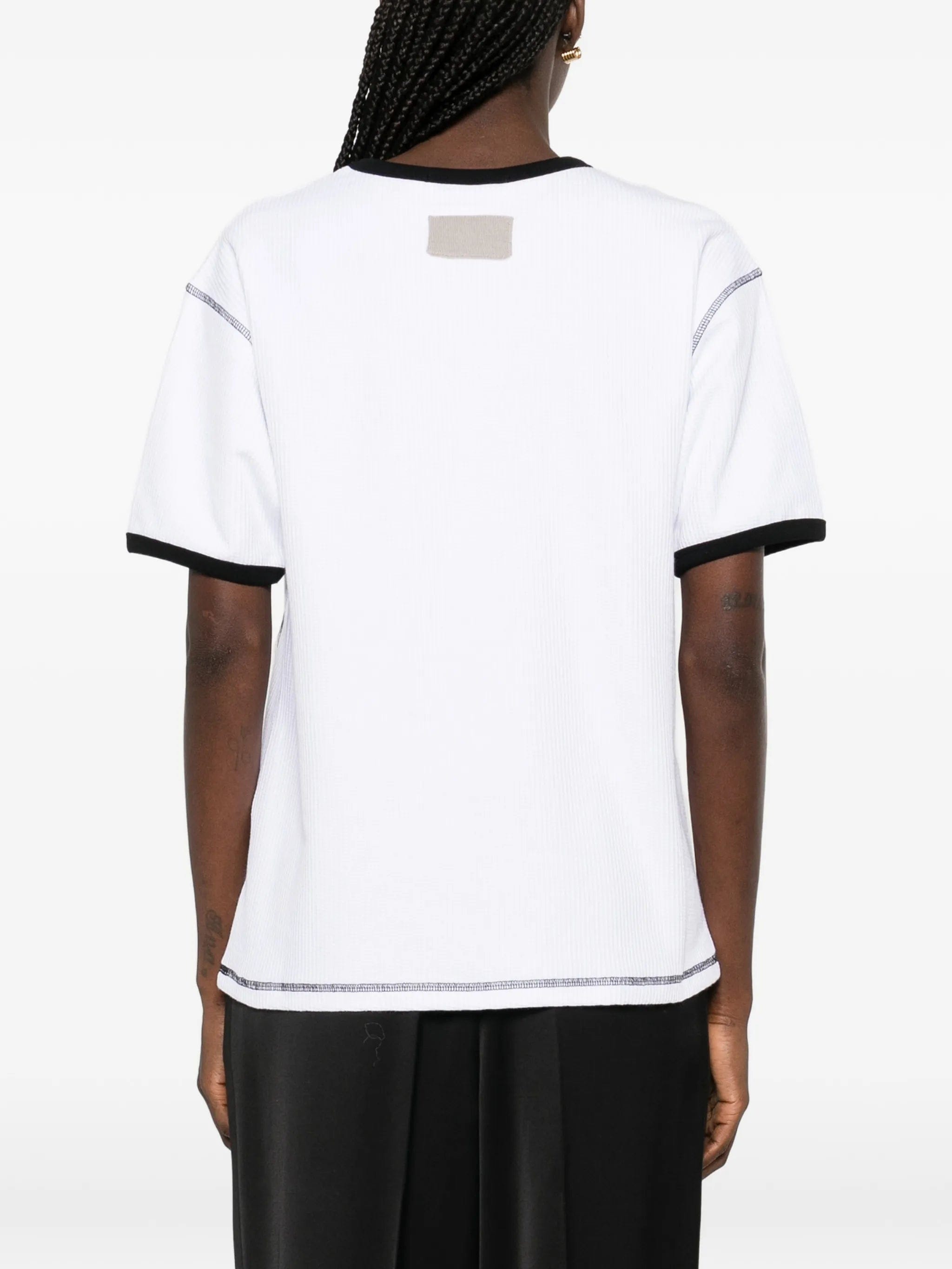Aya Muse waffle trim T - shirt
