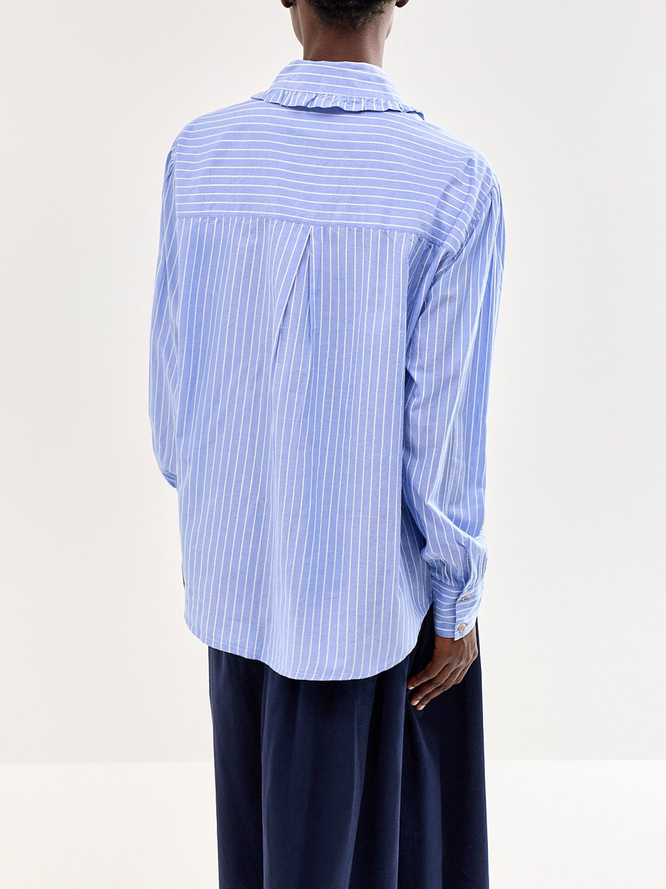 Damson Madder Kendall Ruffle Shirt Blue