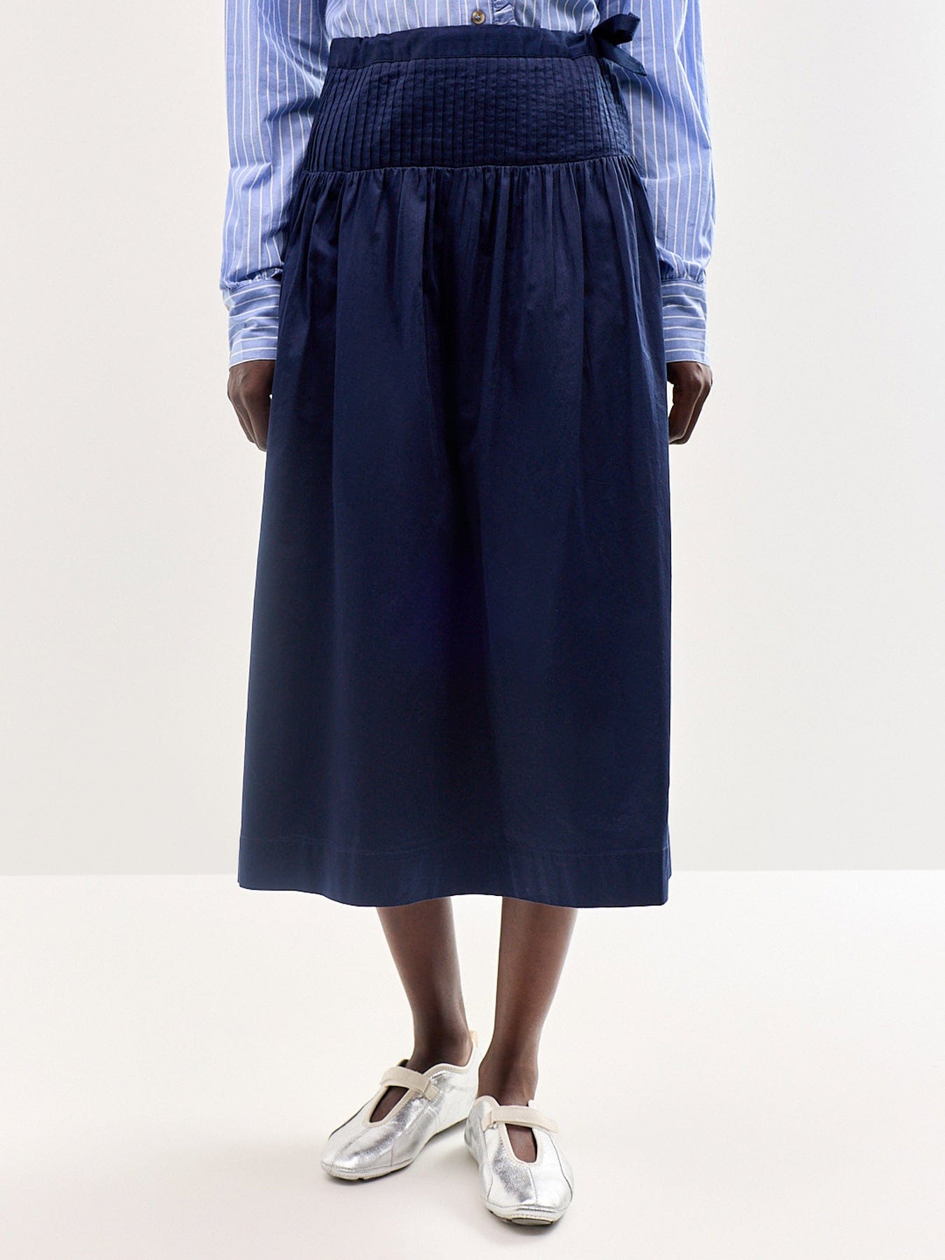 Damson Madder Josie Midi Skirt Navy