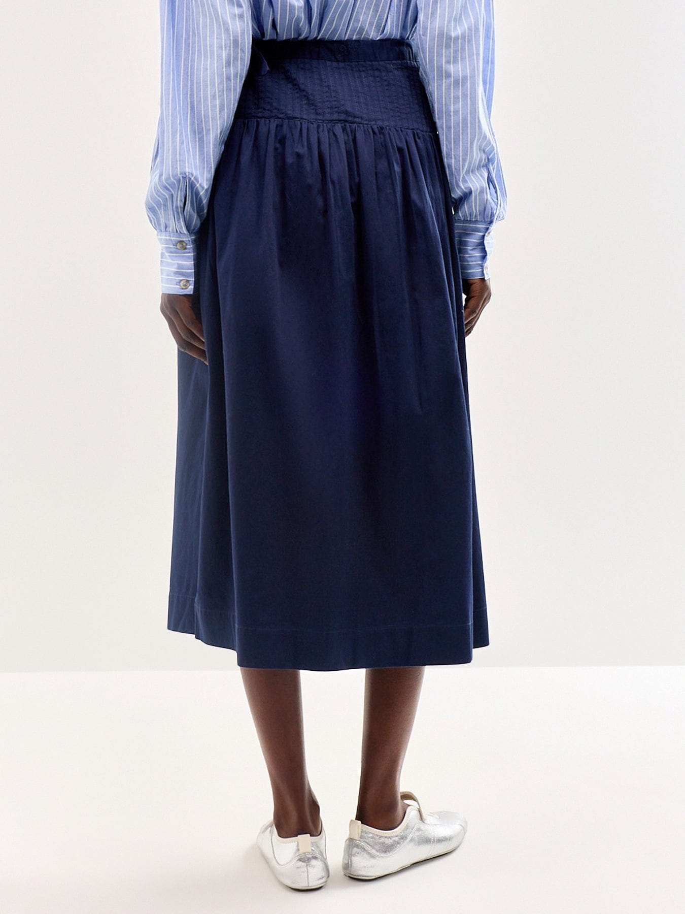 Damson Madder Josie Midi Skirt Navy