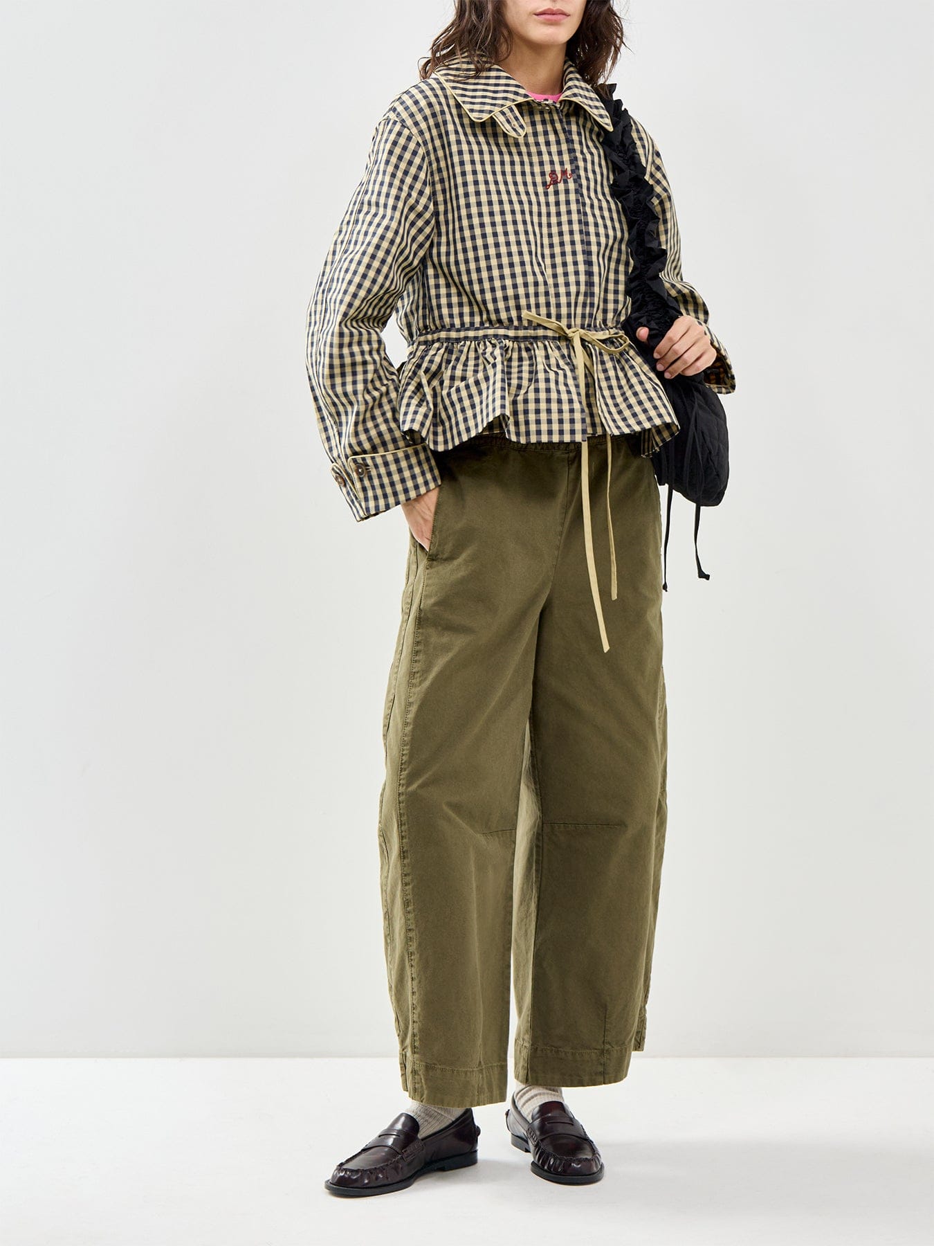 Damson Madder Myrtle Multi Wear Trench Coat Navy Gingham