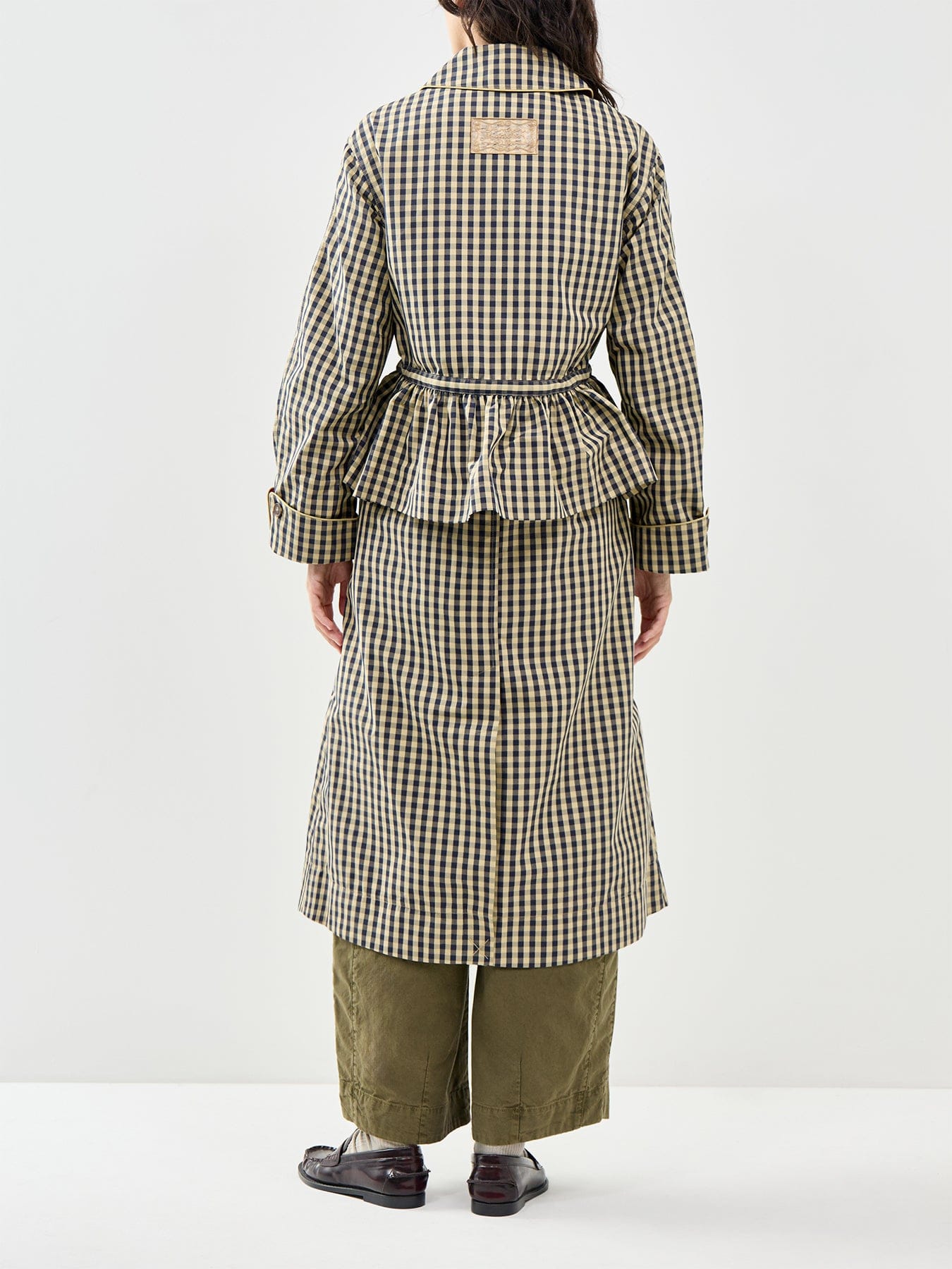 Damson Madder Myrtle Multi Wear Trench Coat Navy Gingham