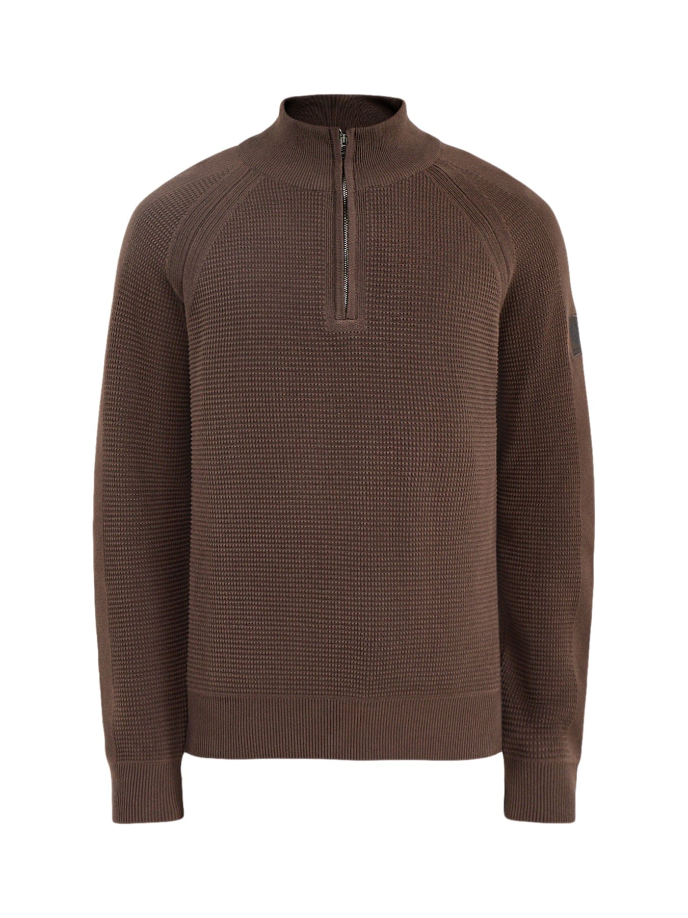 Belstaff Bradwell Quarter Zip Cotton Jumper Olive