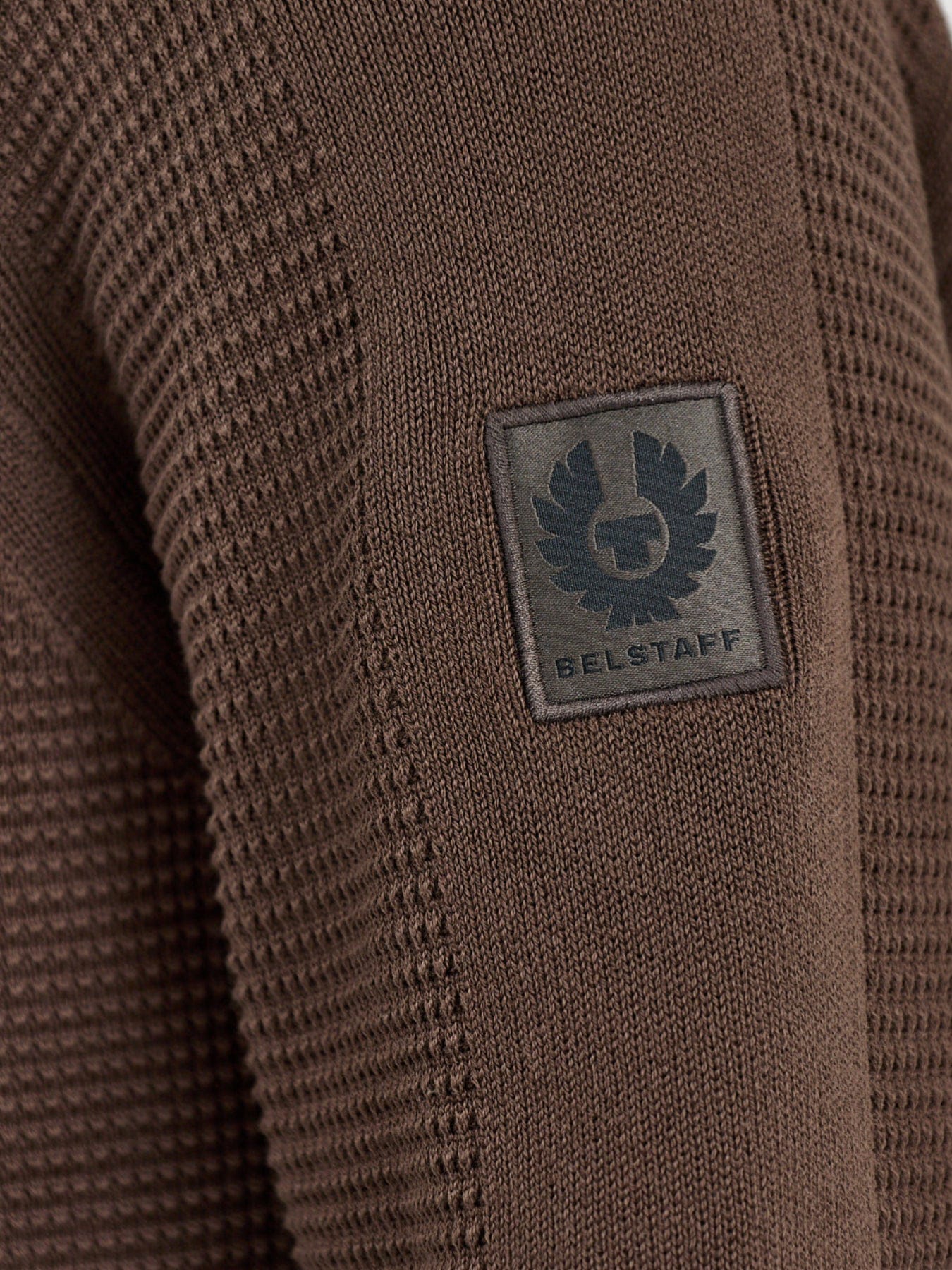 Belstaff Bradwell Quarter Zip Cotton Jumper Olive