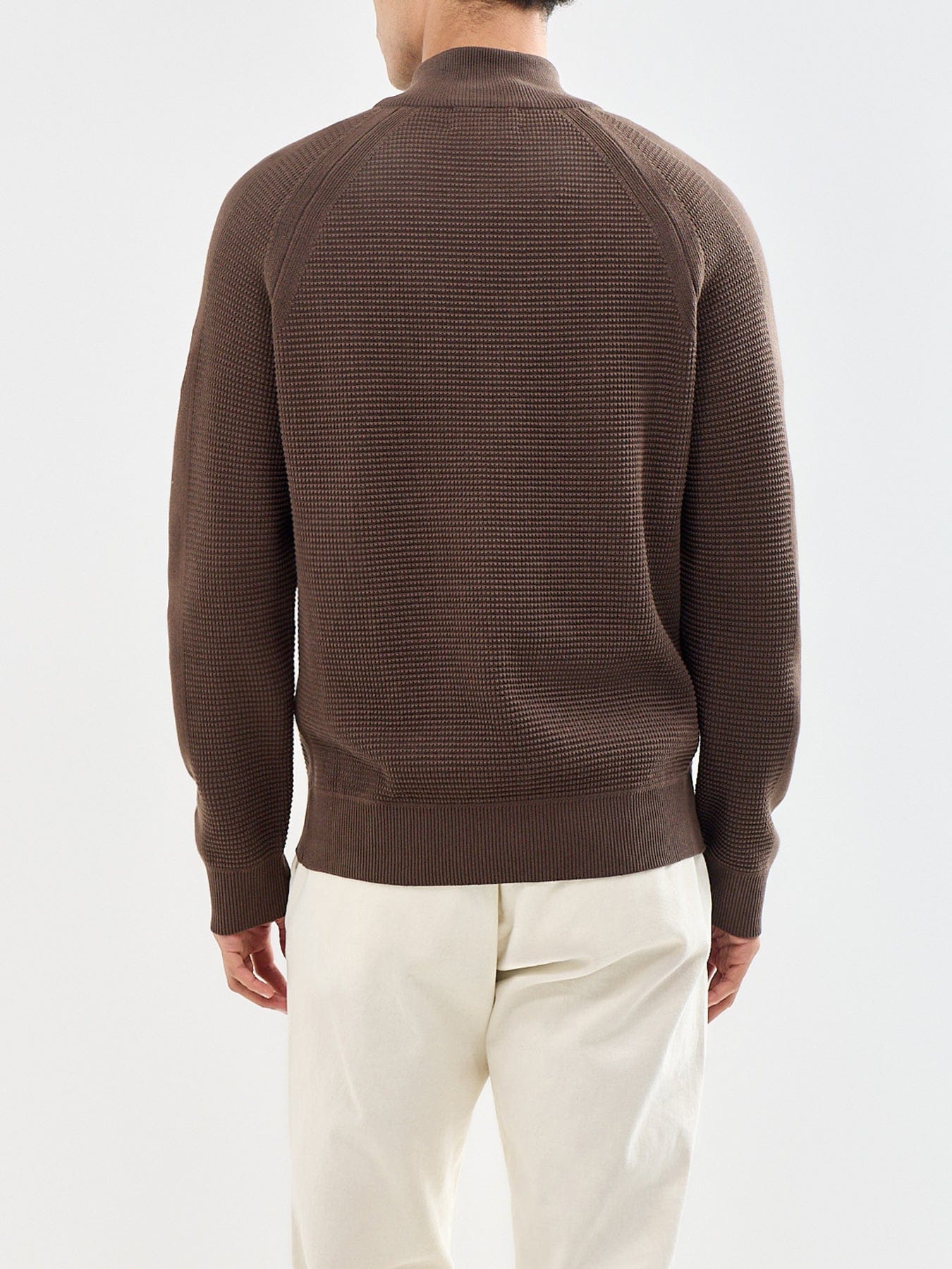 Belstaff Bradwell Quarter Zip Cotton Jumper Olive