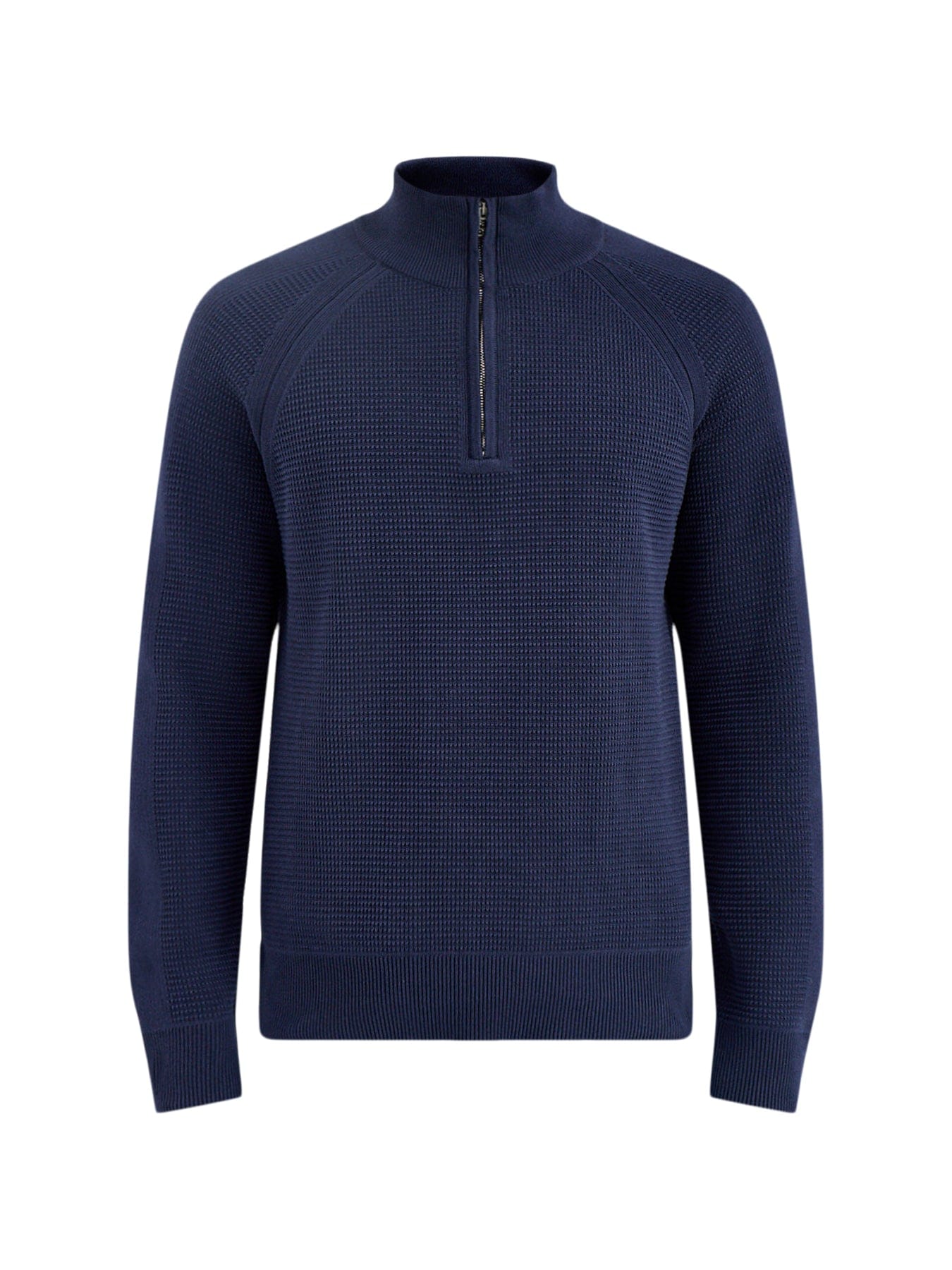 Belstaff Bradwell Quarter Zip Cotton Jumper Navy