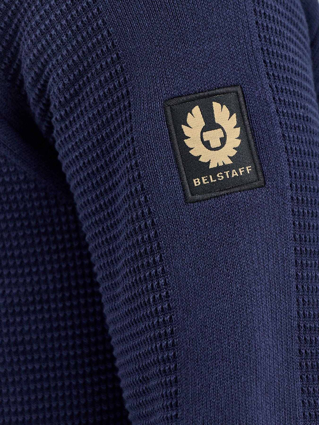 Belstaff Bradwell Quarter Zip Cotton Jumper Navy