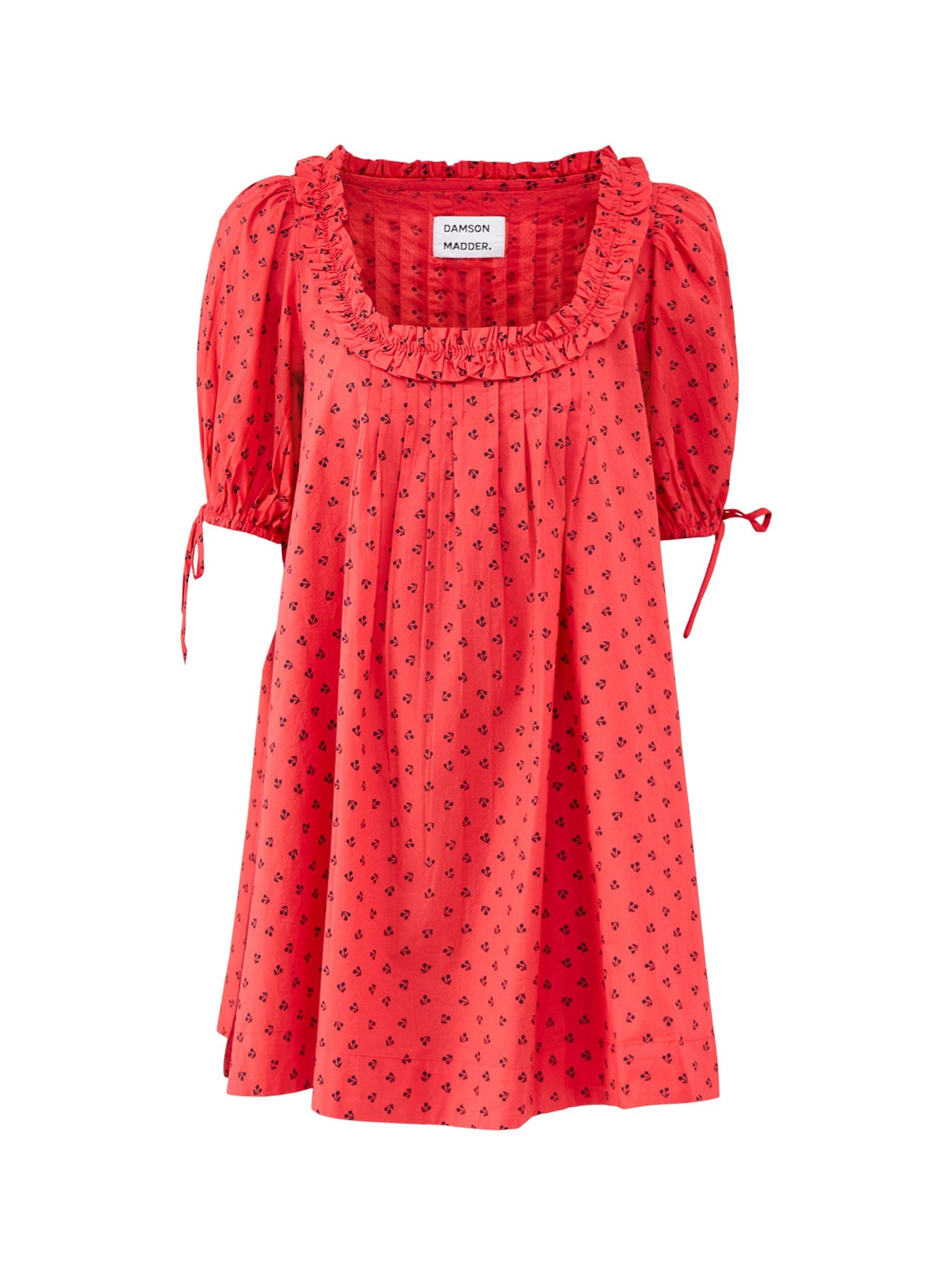 Damson Madder Jemima Cherry Print Mini Dress Red