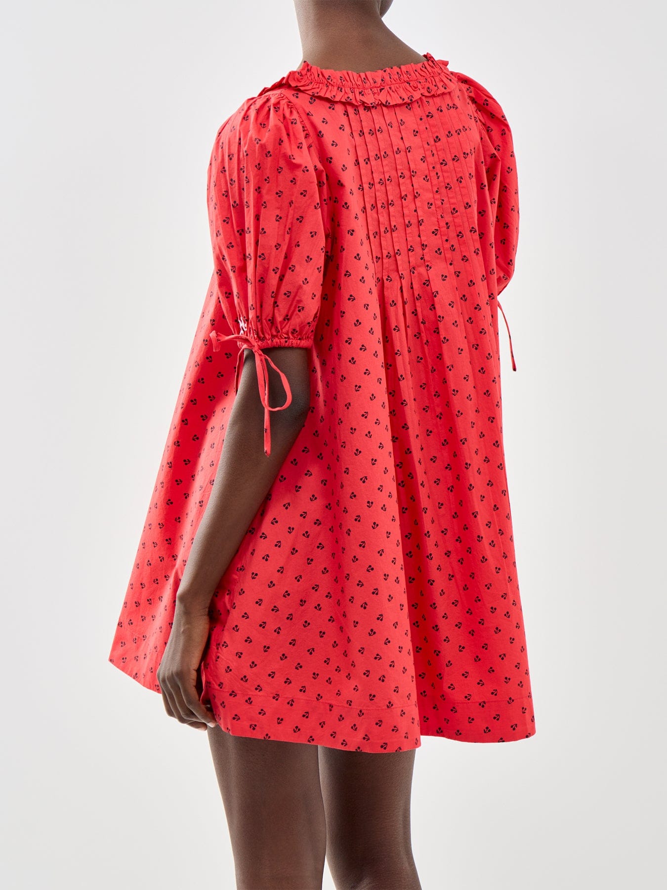 Damson Madder Jemima Cherry Print Mini Dress Red