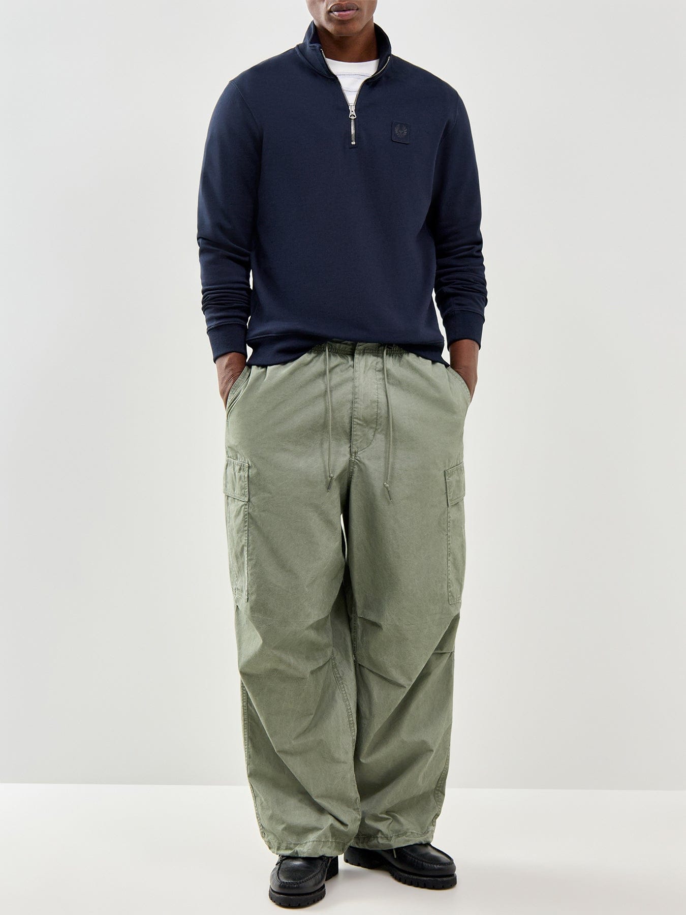 Belstaff Curator Quarter Zip Sweatshirt Navy