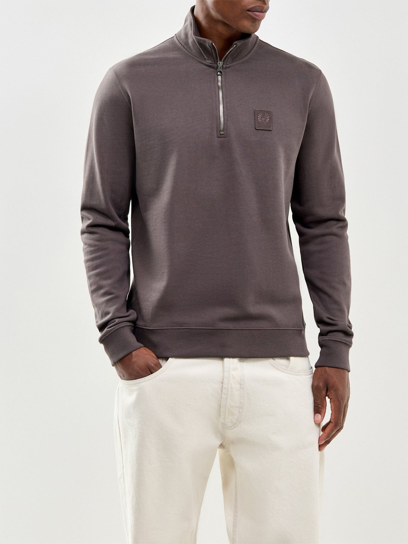 Belstaff Curator Quarter Zip Sweatshirt Olive
