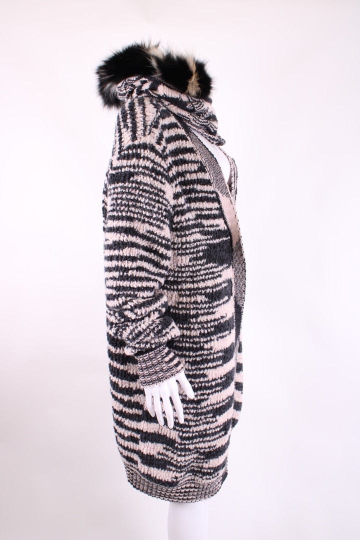 Missoni Cardigan/ Pom Pom Hat Co - ord Light Pink/ Grey M