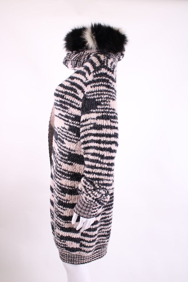 Missoni Cardigan/ Pom Pom Hat Co - ord Light Pink/ Grey M