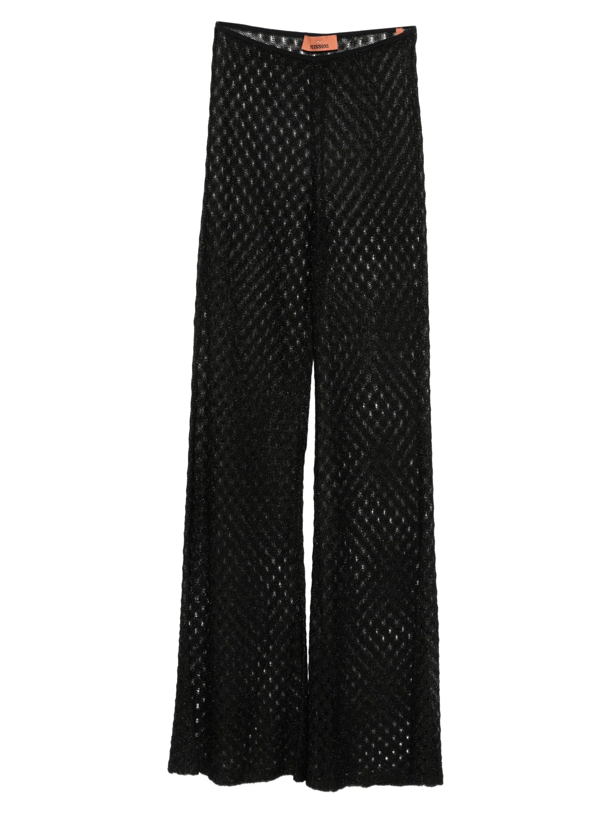 Missoni crochet - knit sheer trousers
