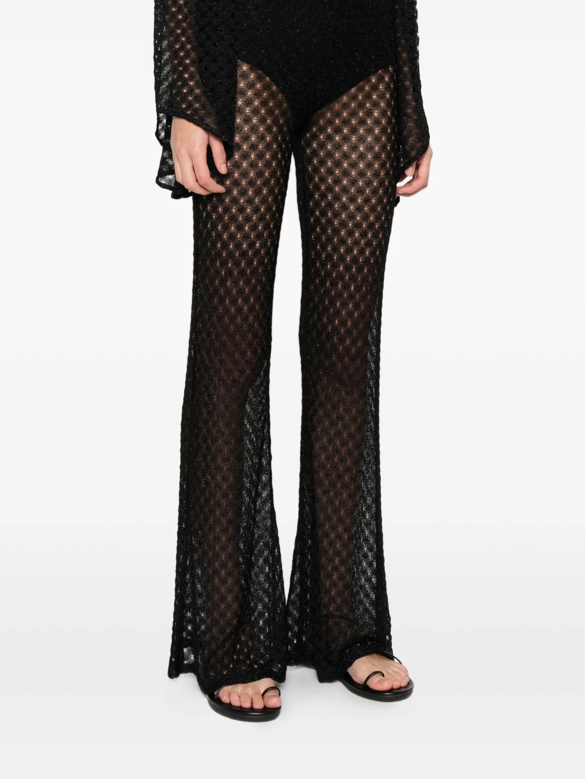 Missoni crochet - knit sheer trousers