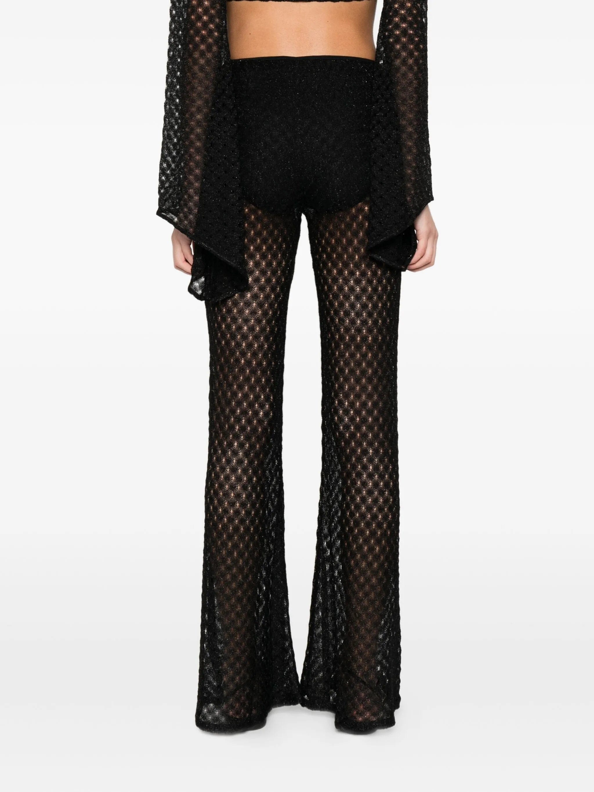 Missoni crochet - knit sheer trousers