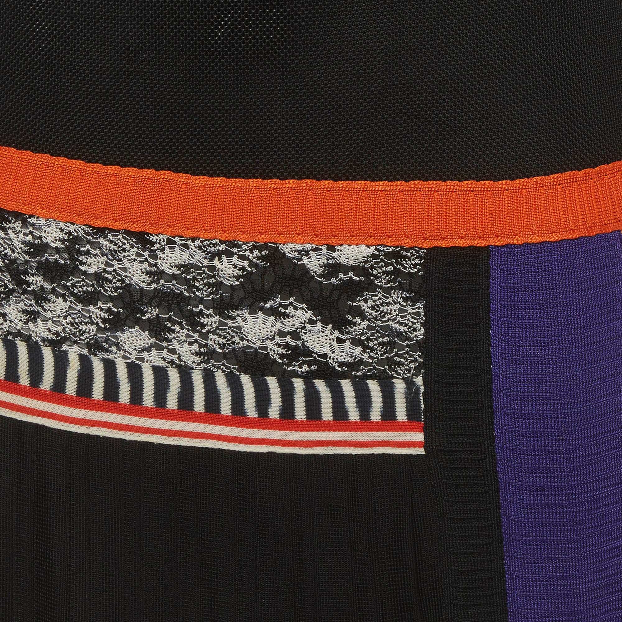 Missoni Multicolour Pique Knit Panelled Sleeveless Mini Dress