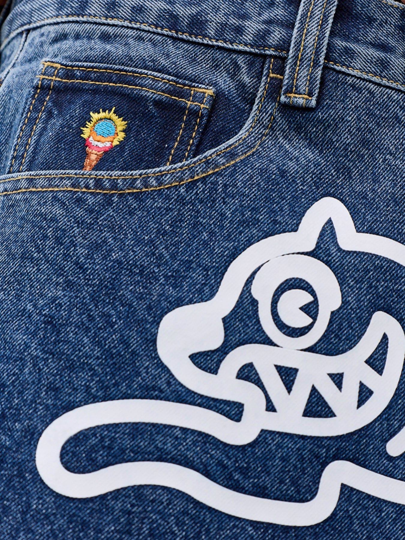 Icecream Running Dog Triple Scoop Denim Jeans Blue