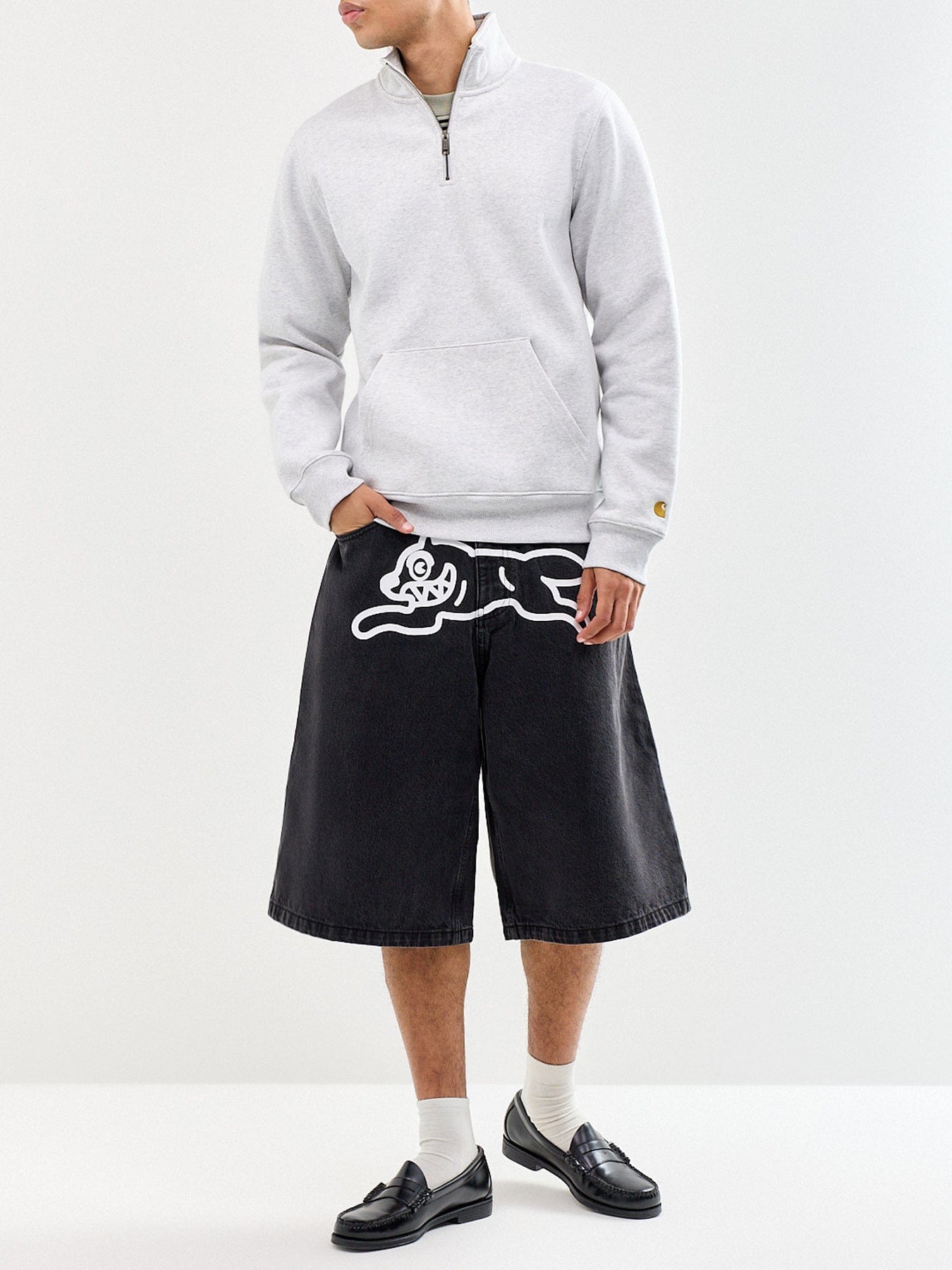 Icecream Running Dog Triple Scoop Denim Shorts Black