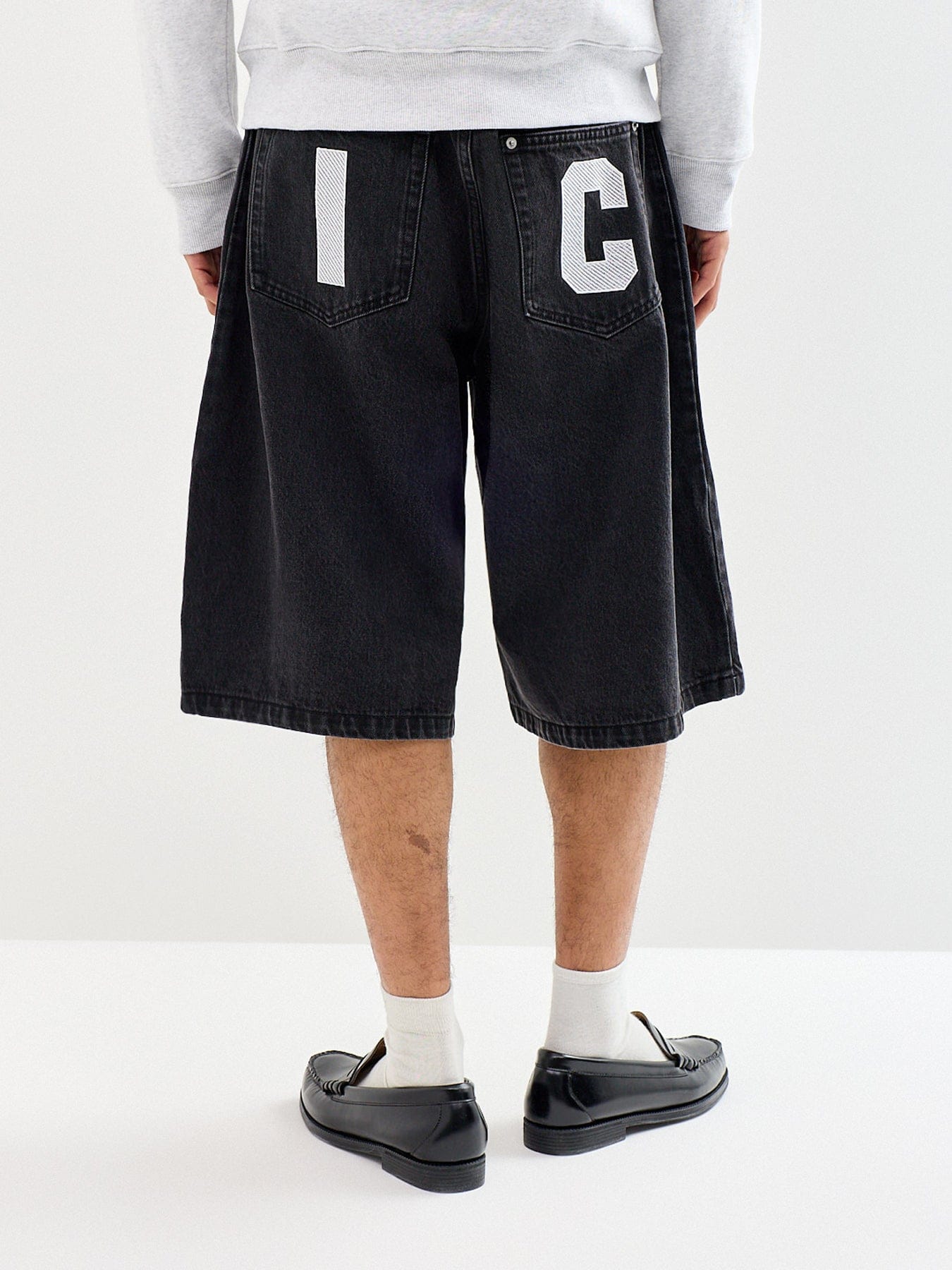 Icecream Running Dog Triple Scoop Denim Shorts Black