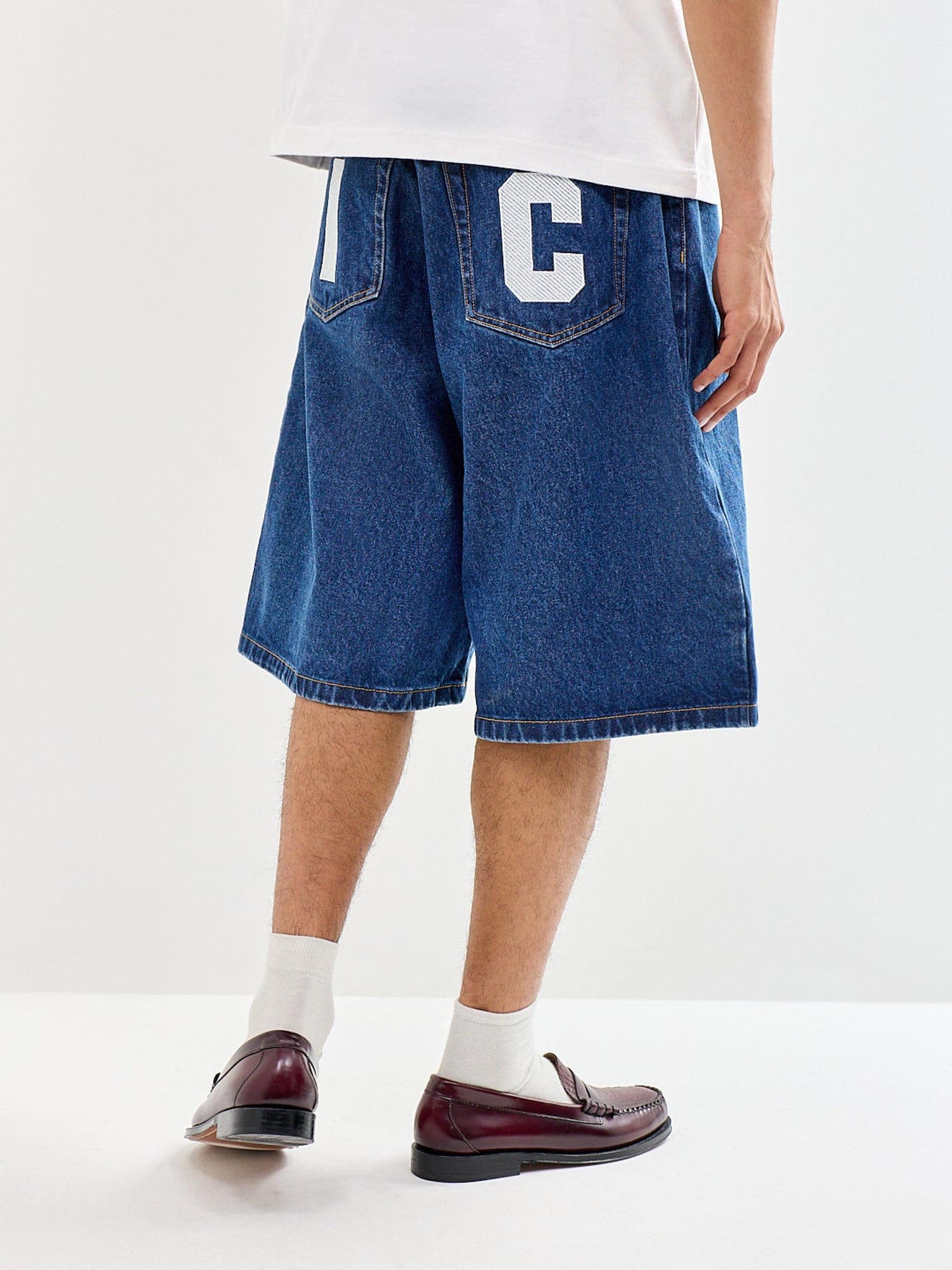 Icecream Running Dog Triple Scoop Denim Shorts Blue