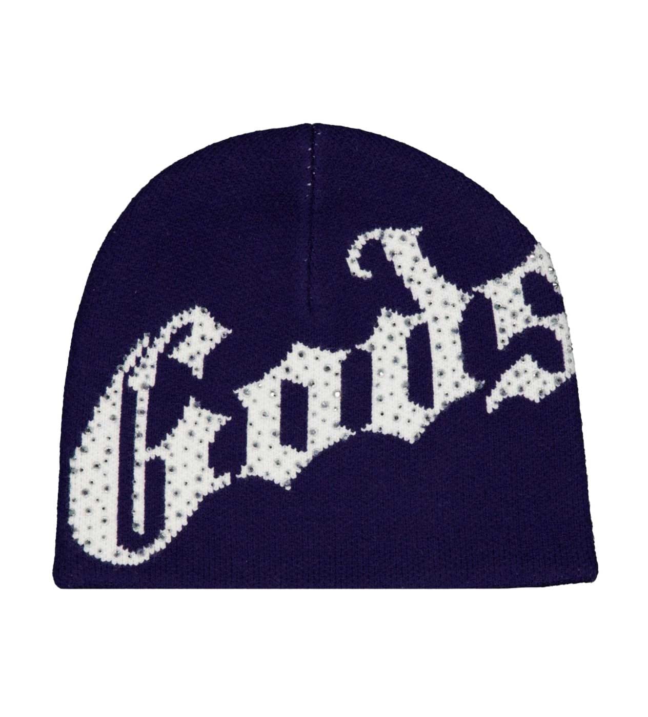 Godspeed Forever OG Logo Studded Beanie Navy/White