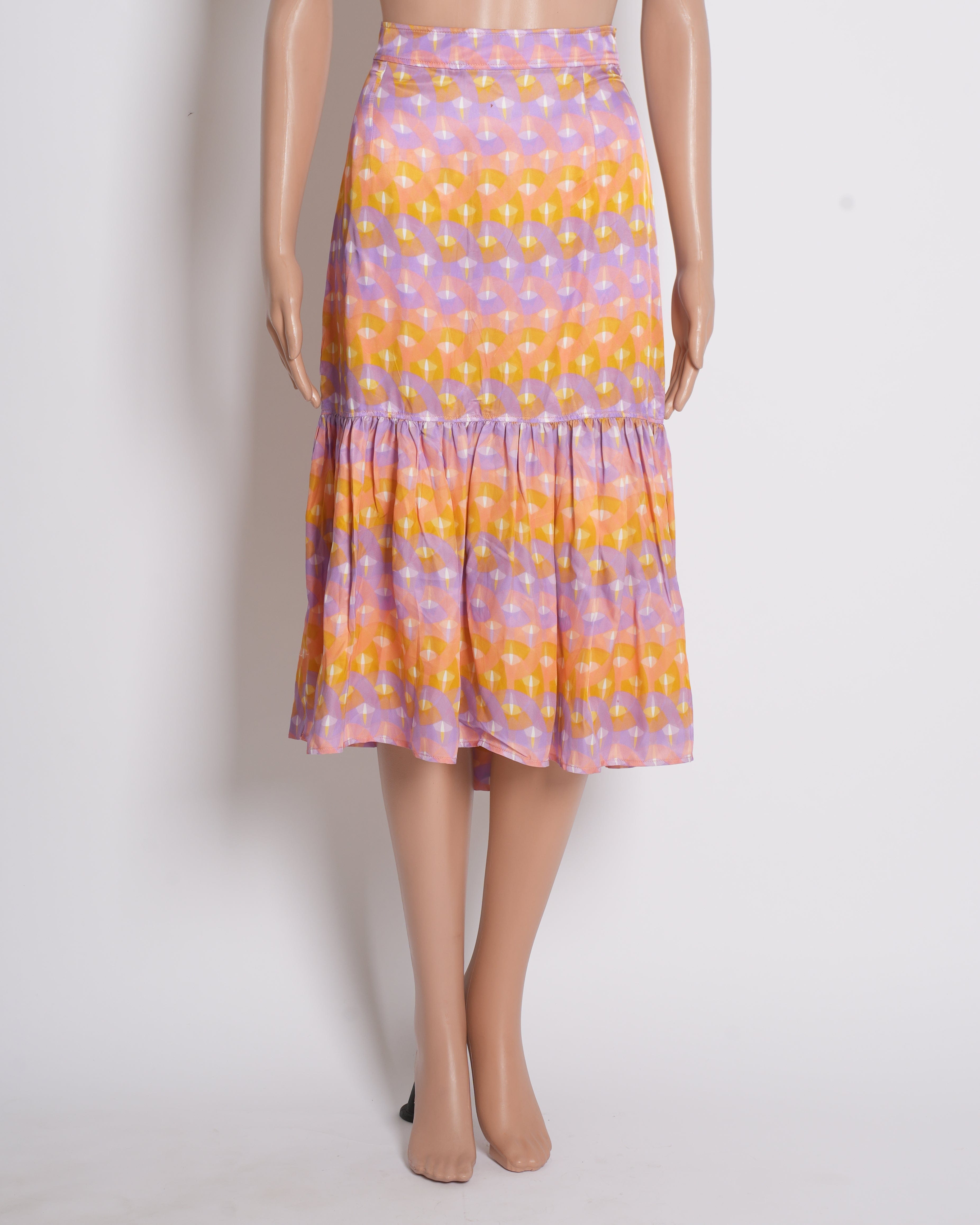 Sandro New Sandro Eugenie Skirt In Pleated Multicolour Detail