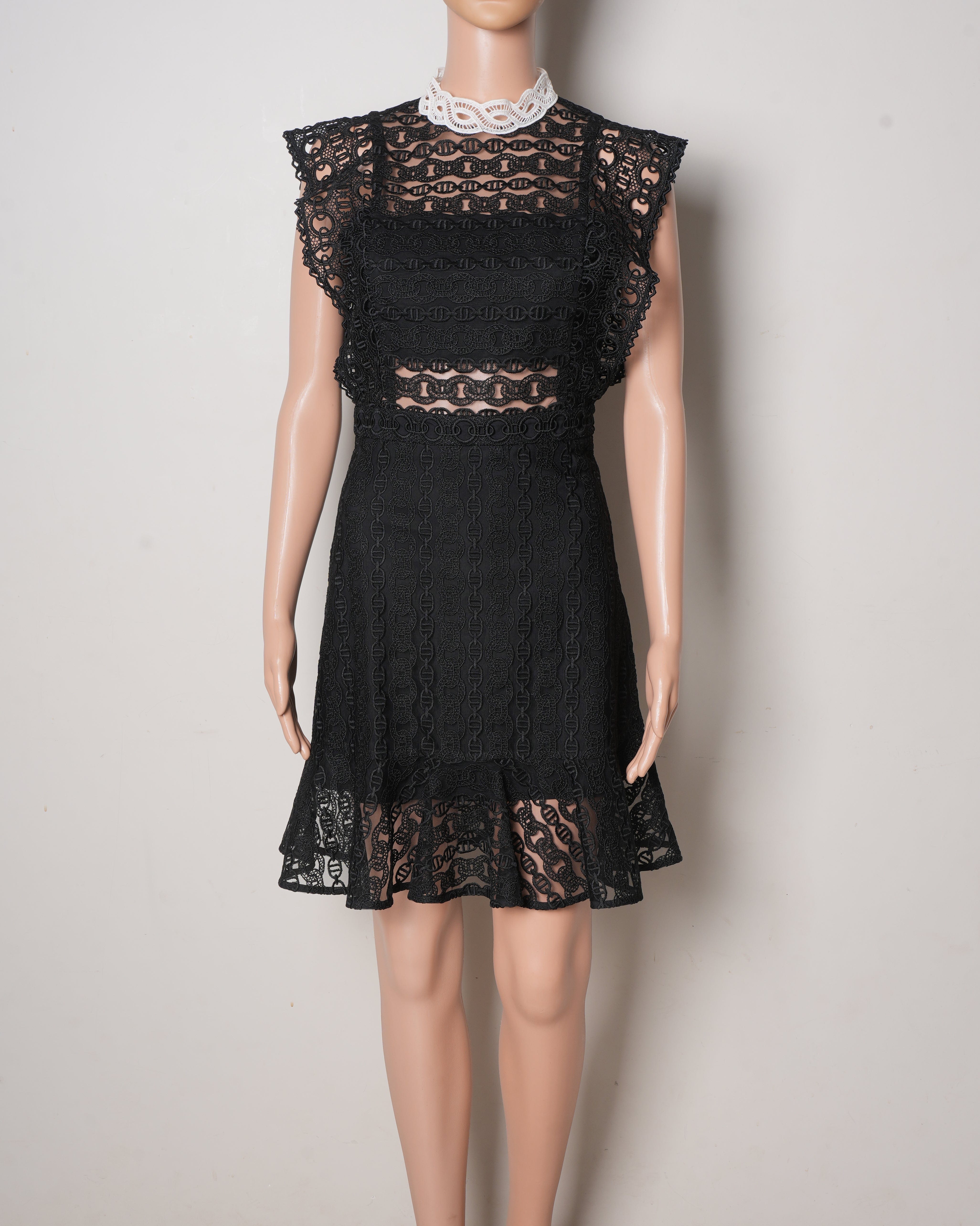 Sandro White Lace Net Dress