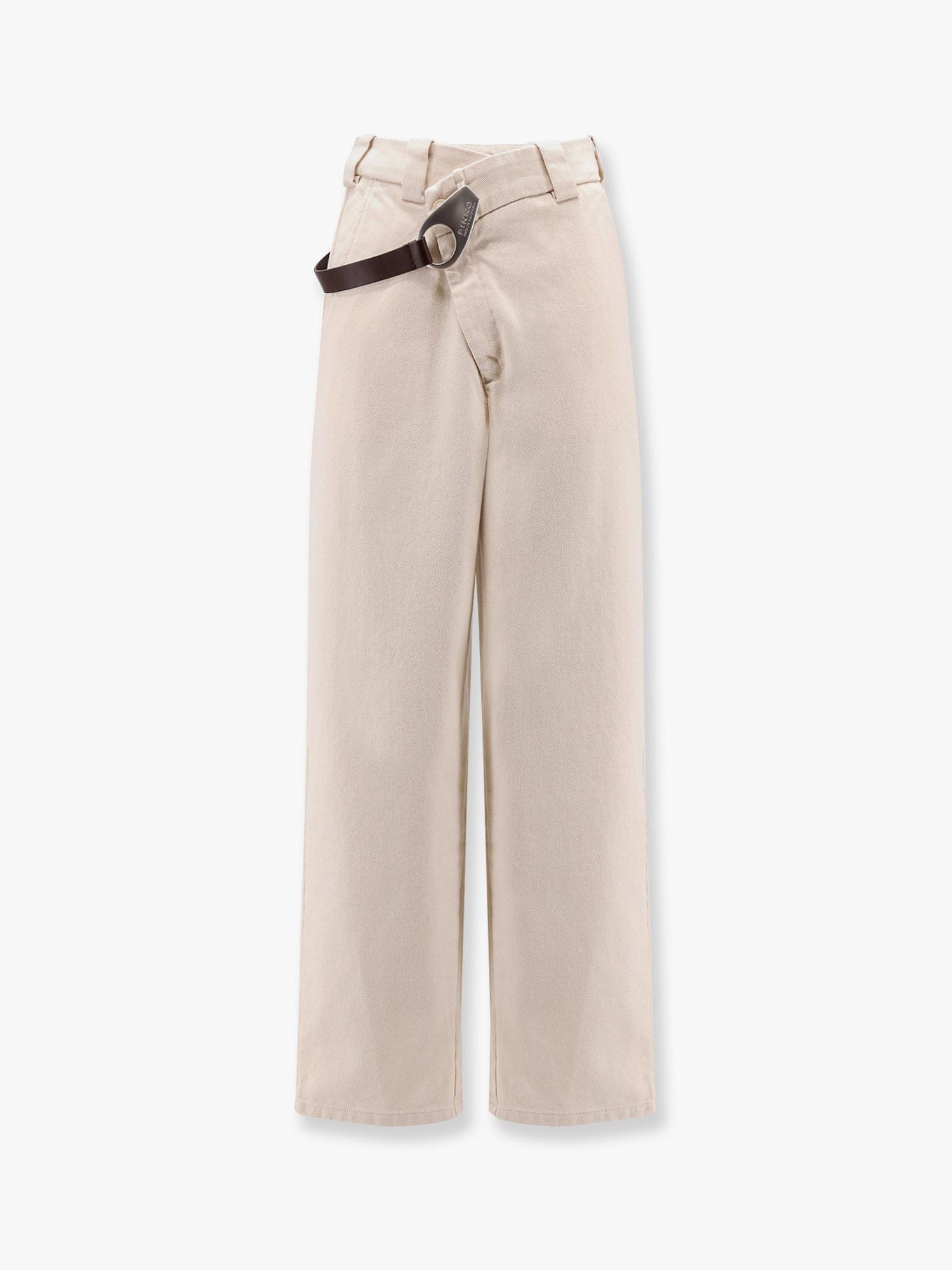 PINKO Reimagine by Pinko x Patrick McDowell cotton trousers with crossover and belt