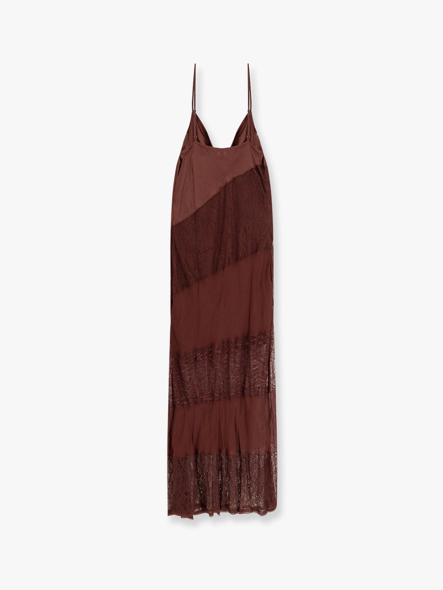 PINKO Ibis satin and lace long dress