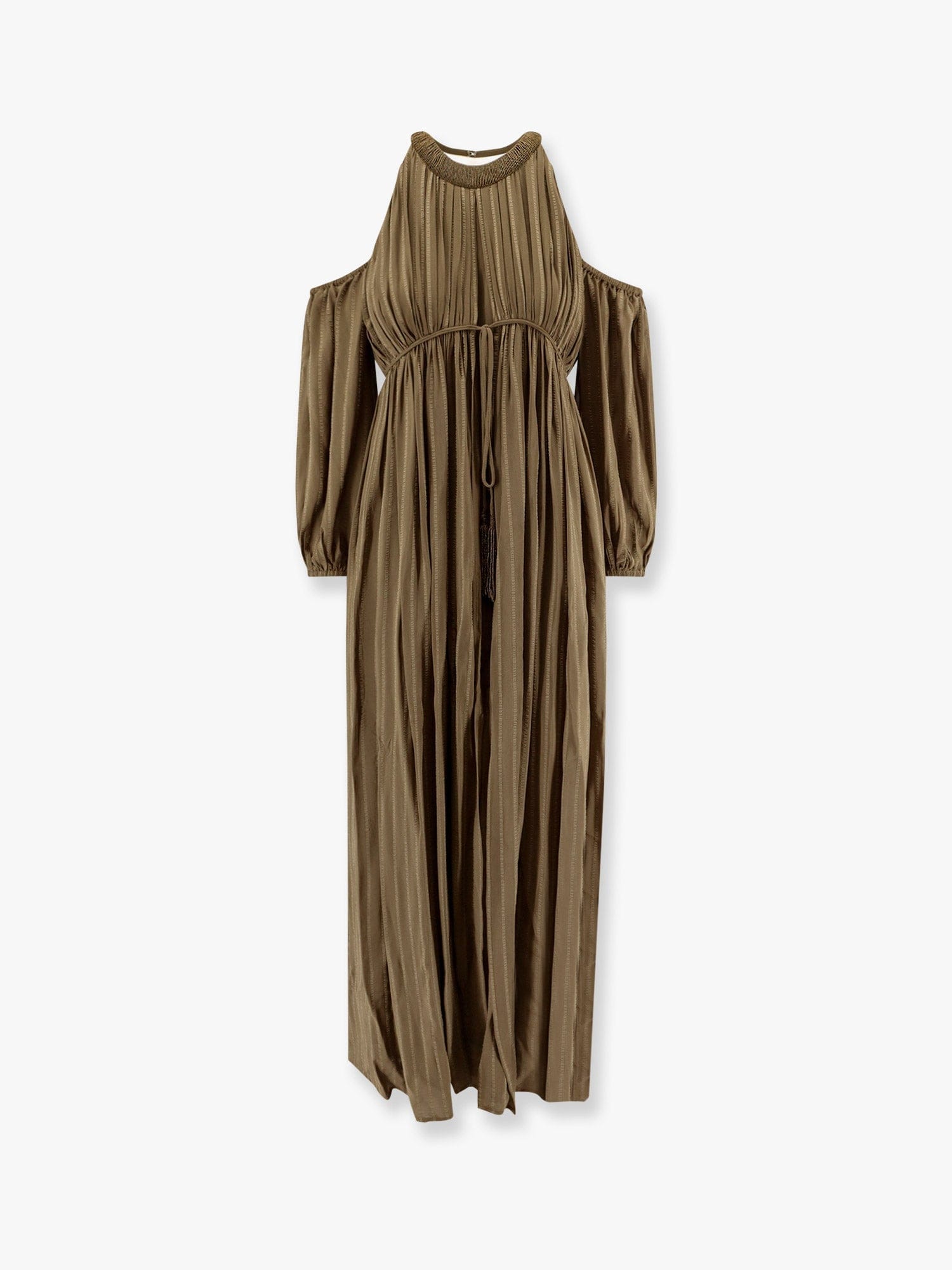 PINKO Allenatore georgette long dress with striped motif