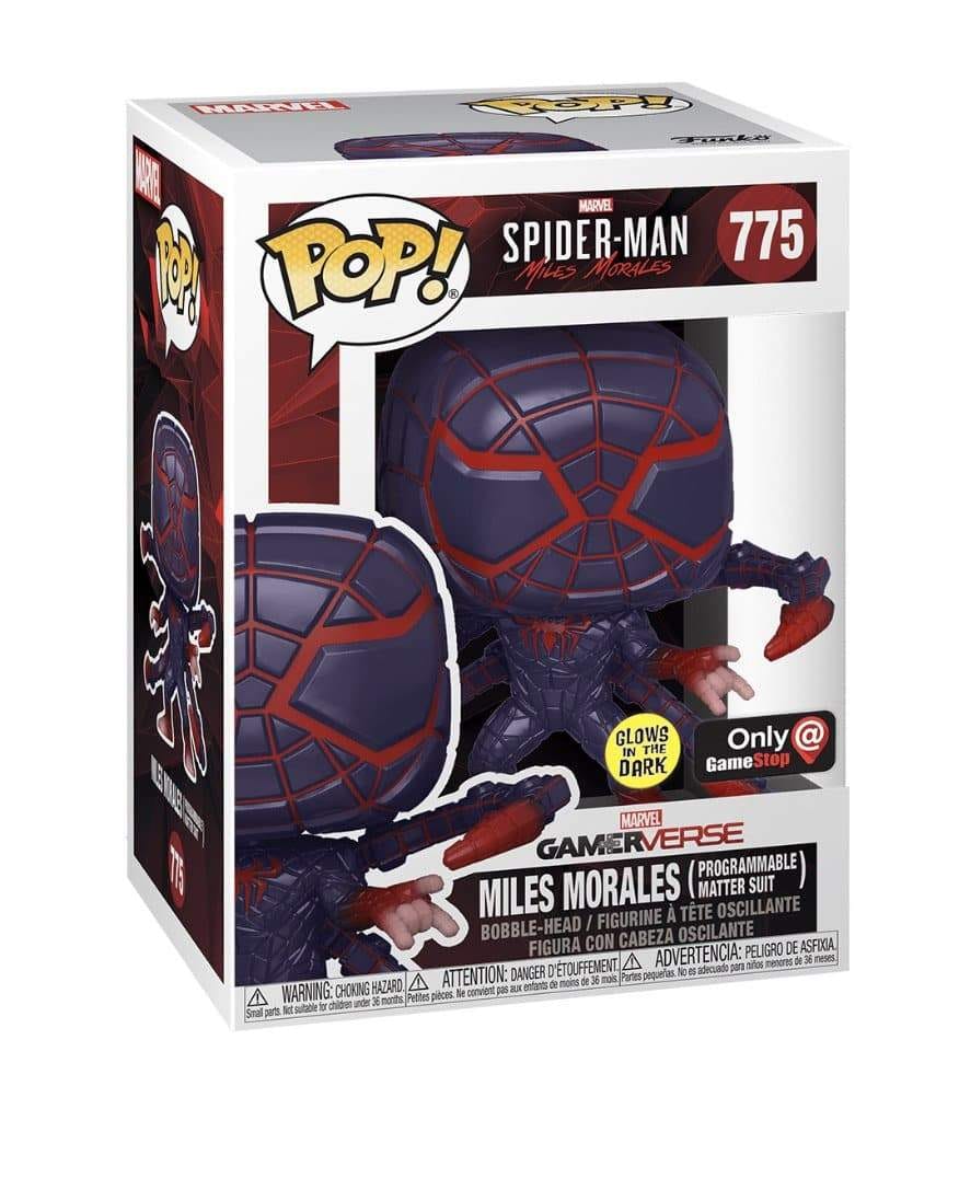 Funko Pop! Miles Morales (Programmable Matter Suit) Glow in the Dark #775 Funko Pop! Marvel Spider - Man, GameStop Exclusive