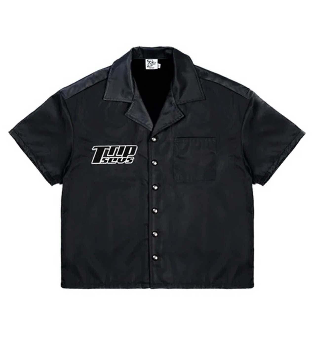 Triple Sevens Nylon Button Up Black