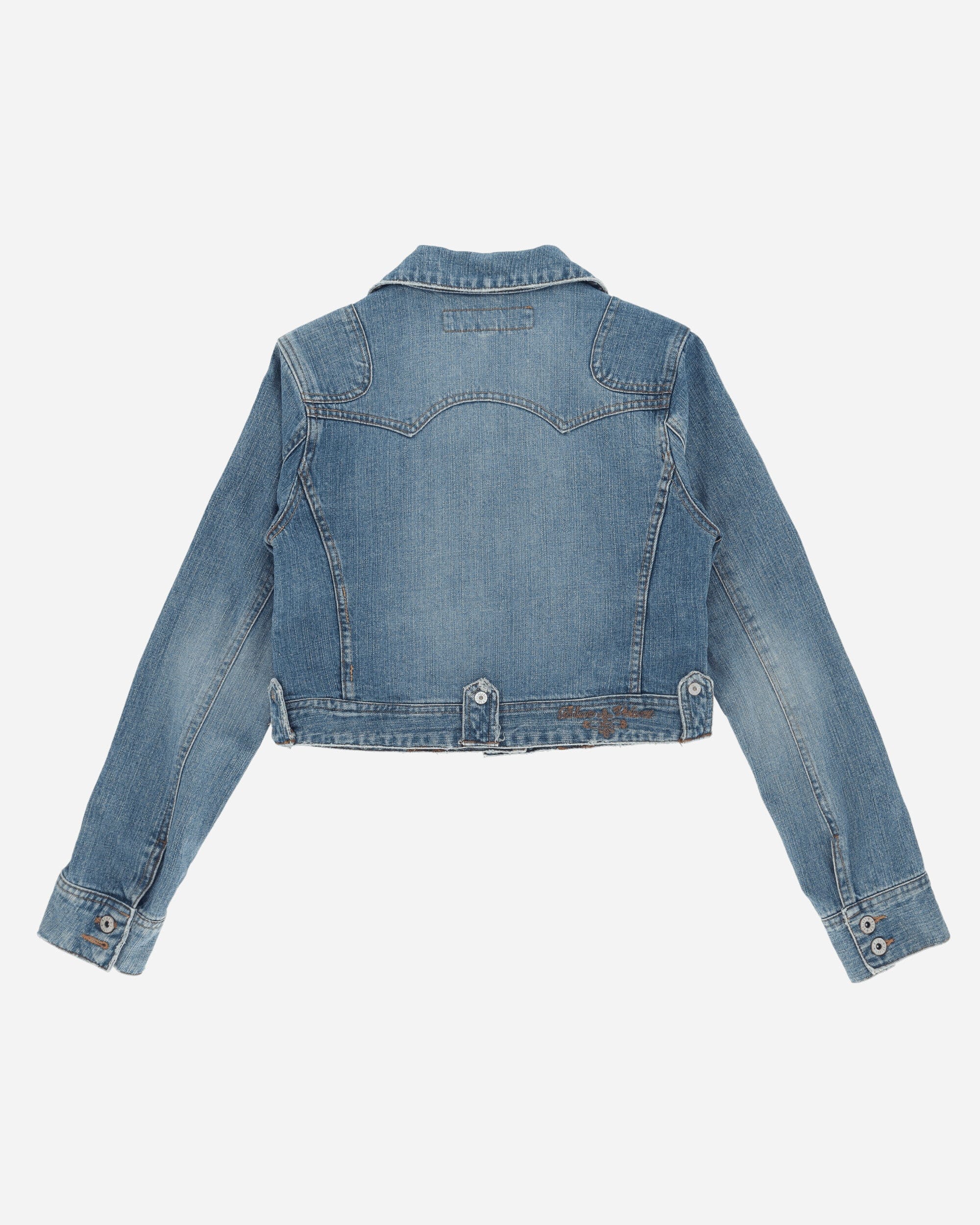 Pezze Vintage Women's Cropped Denim Jacket Blue